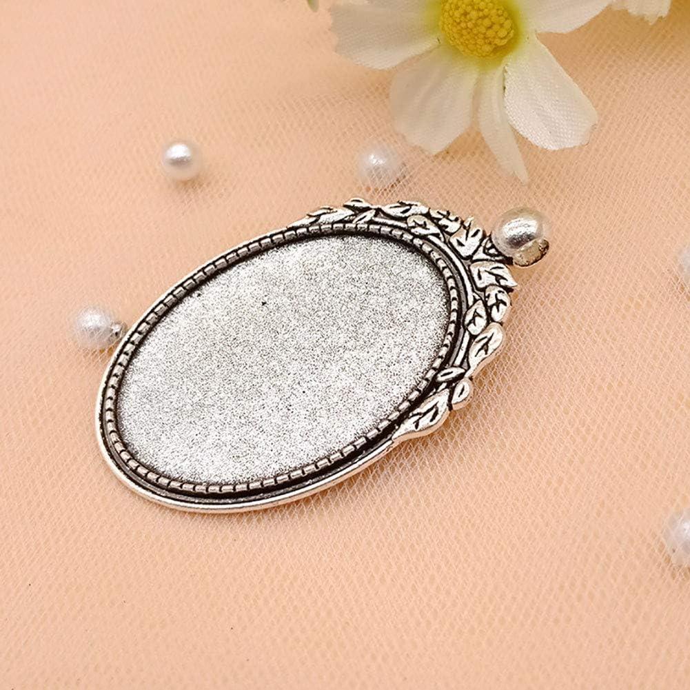 Pendientes Ovalados Bezel Plata Antigua 30x40mm 20 Pcs DIY
