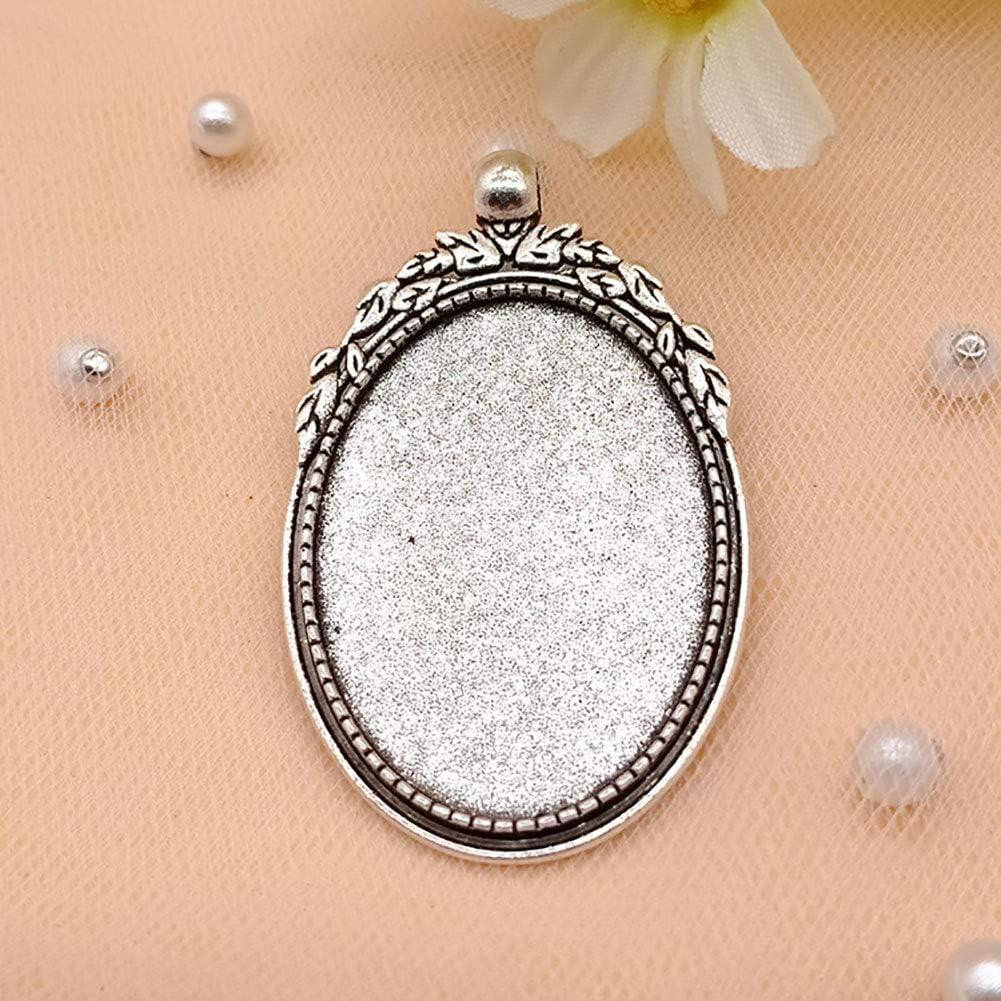 Pendientes Ovalados Bezel Plata Antigua 30x40mm 20 Pcs DIY