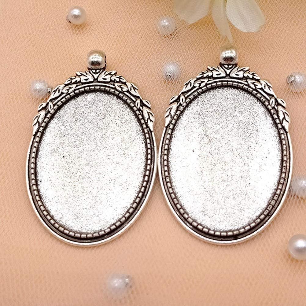 Pendientes Ovalados Bezel Plata Antigua 30x40mm 20 Pcs DIY