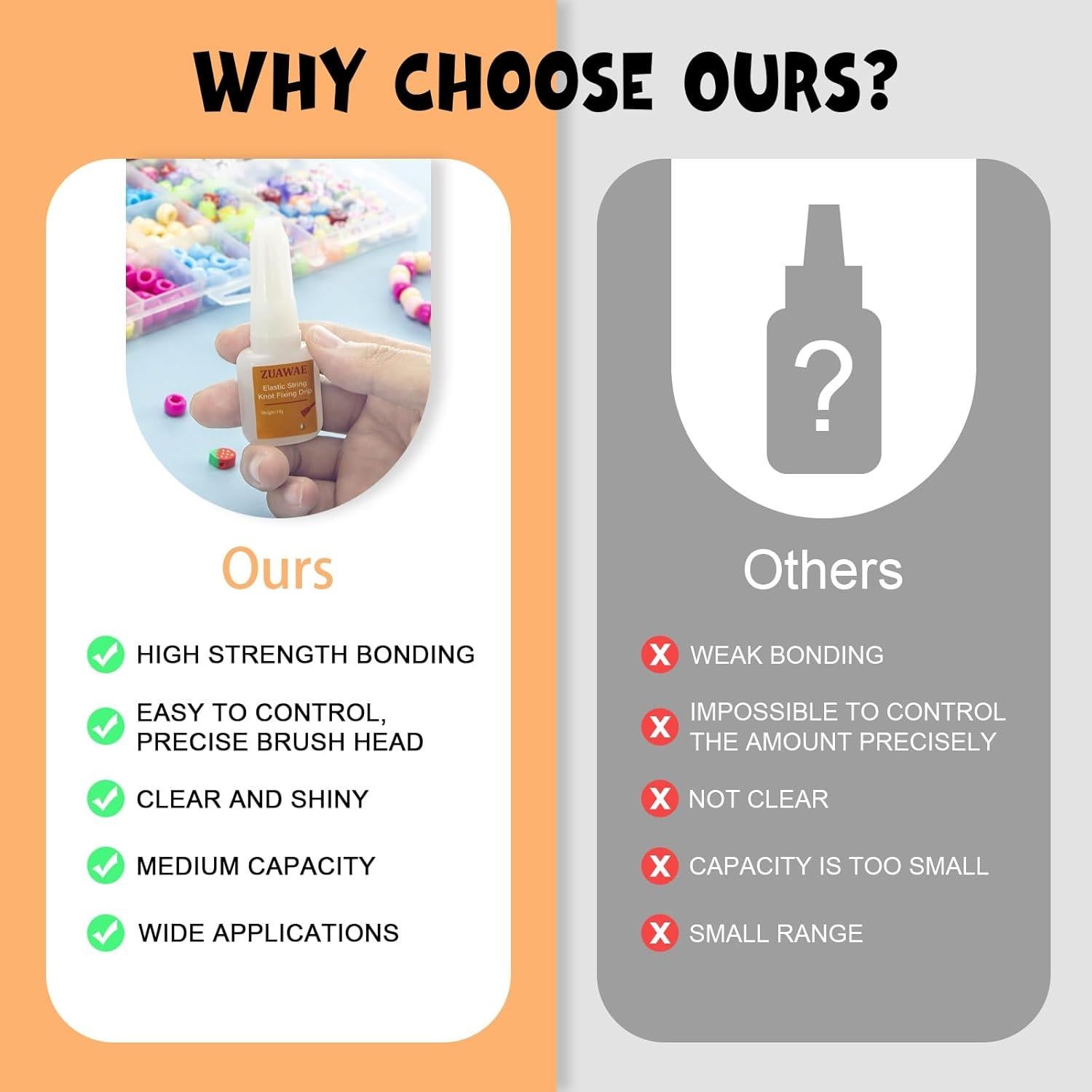 Pegamento para Joyería ZUAWAE 2PC, Adhesivo Claro para Manualidades