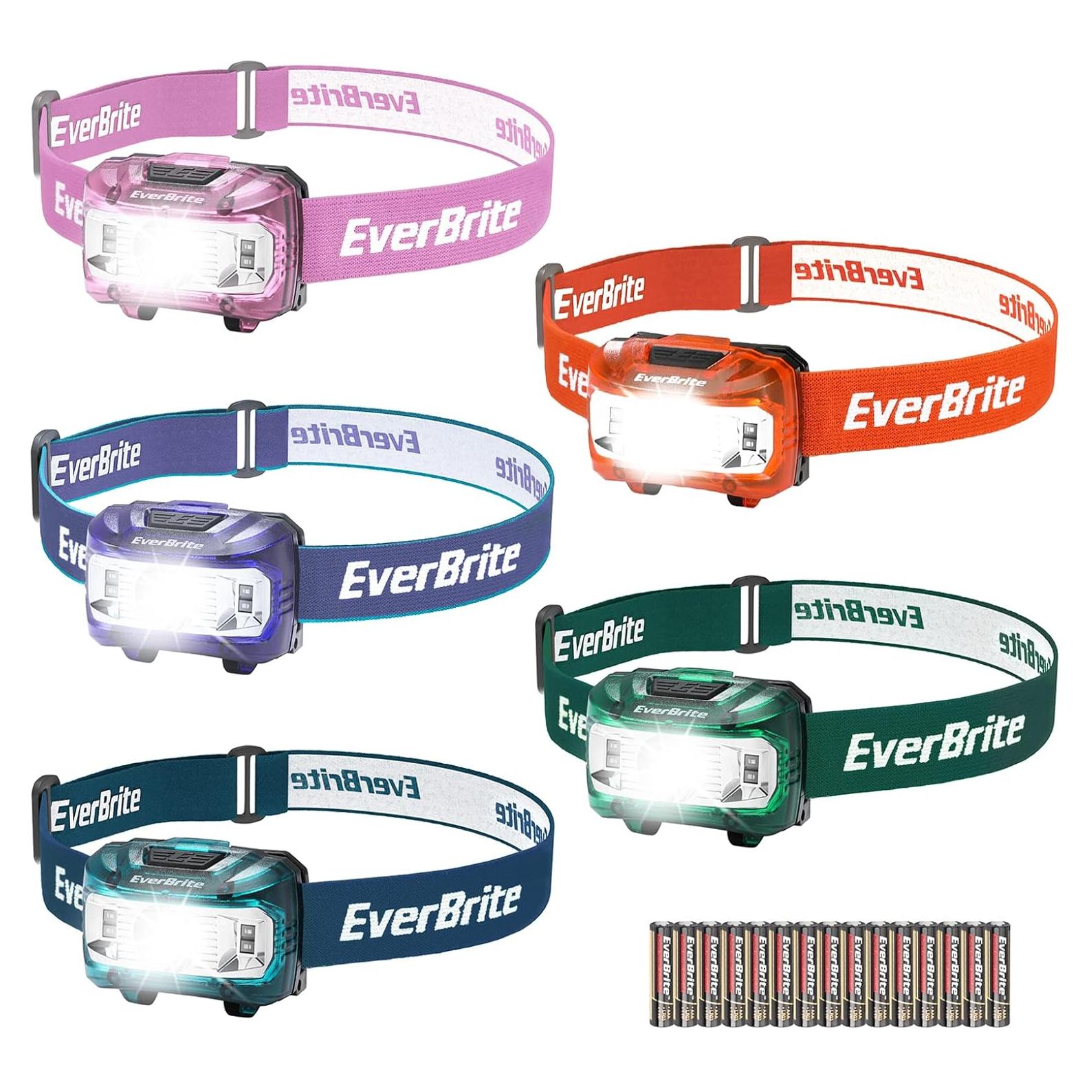 Linterna Frontal EverBrite 5 Modos Multicolor para Niños y Adultos