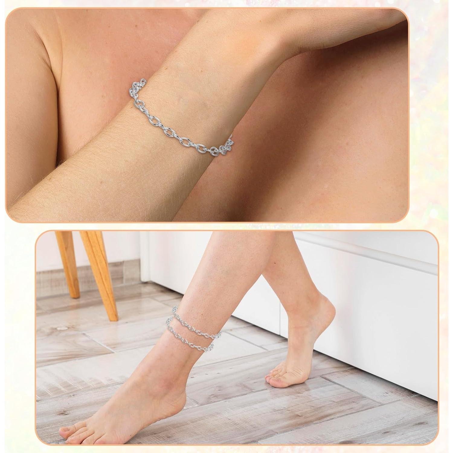 20 Cadenas de Pulsera con Encanto Prasacco Plata 17.8cm