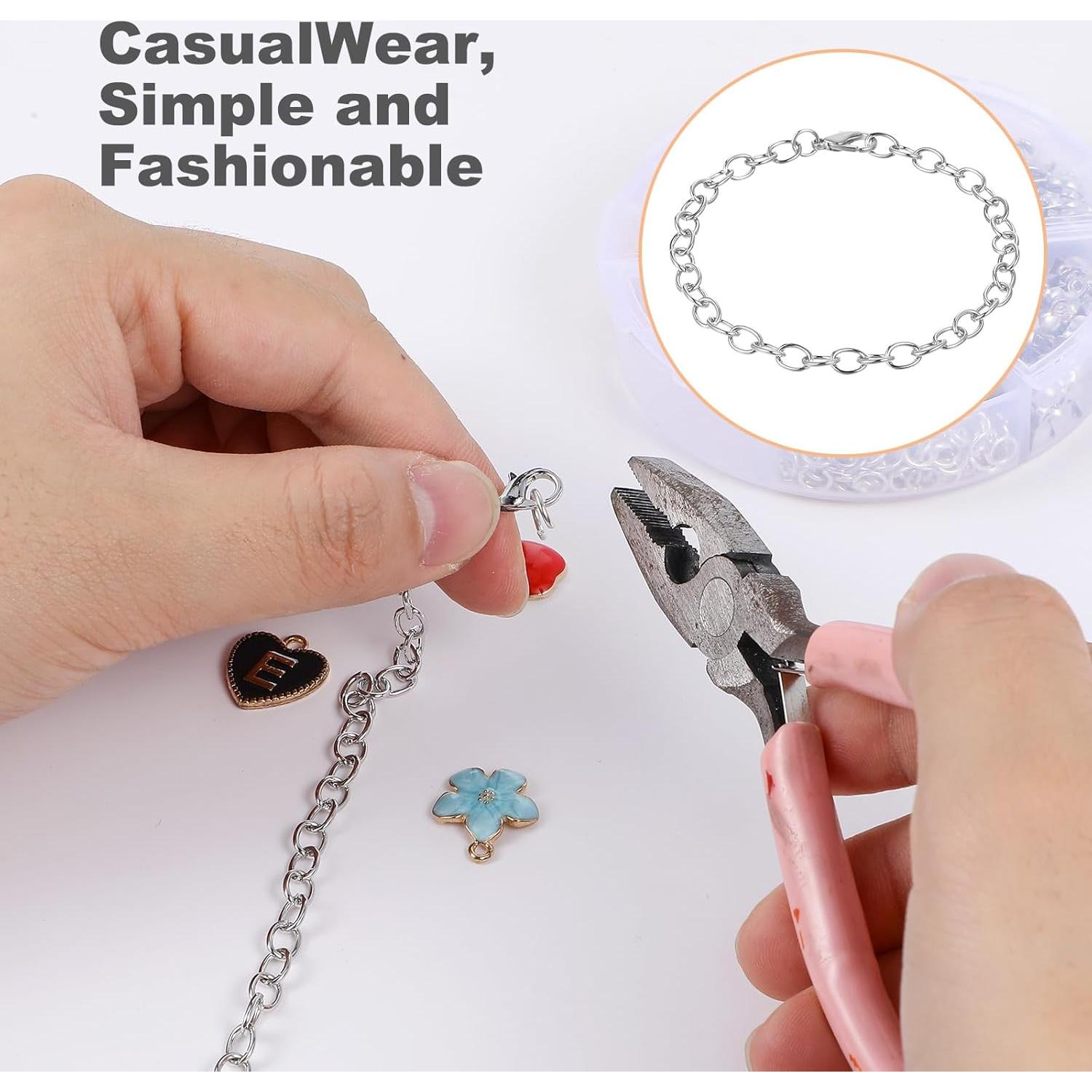 20 Cadenas de Pulsera con Encanto Prasacco Plata 17.8cm