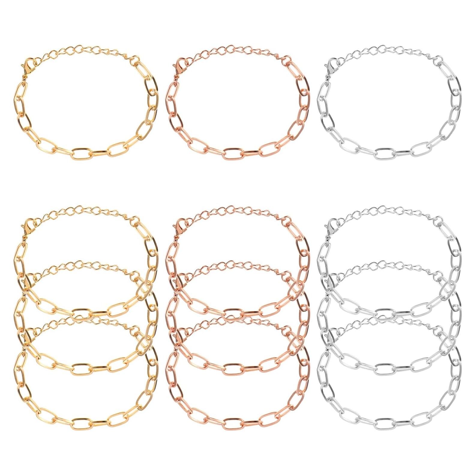 Kit de Fabricación de Pulseras Piriuuo 12 Pcs Oro Plata Rosa