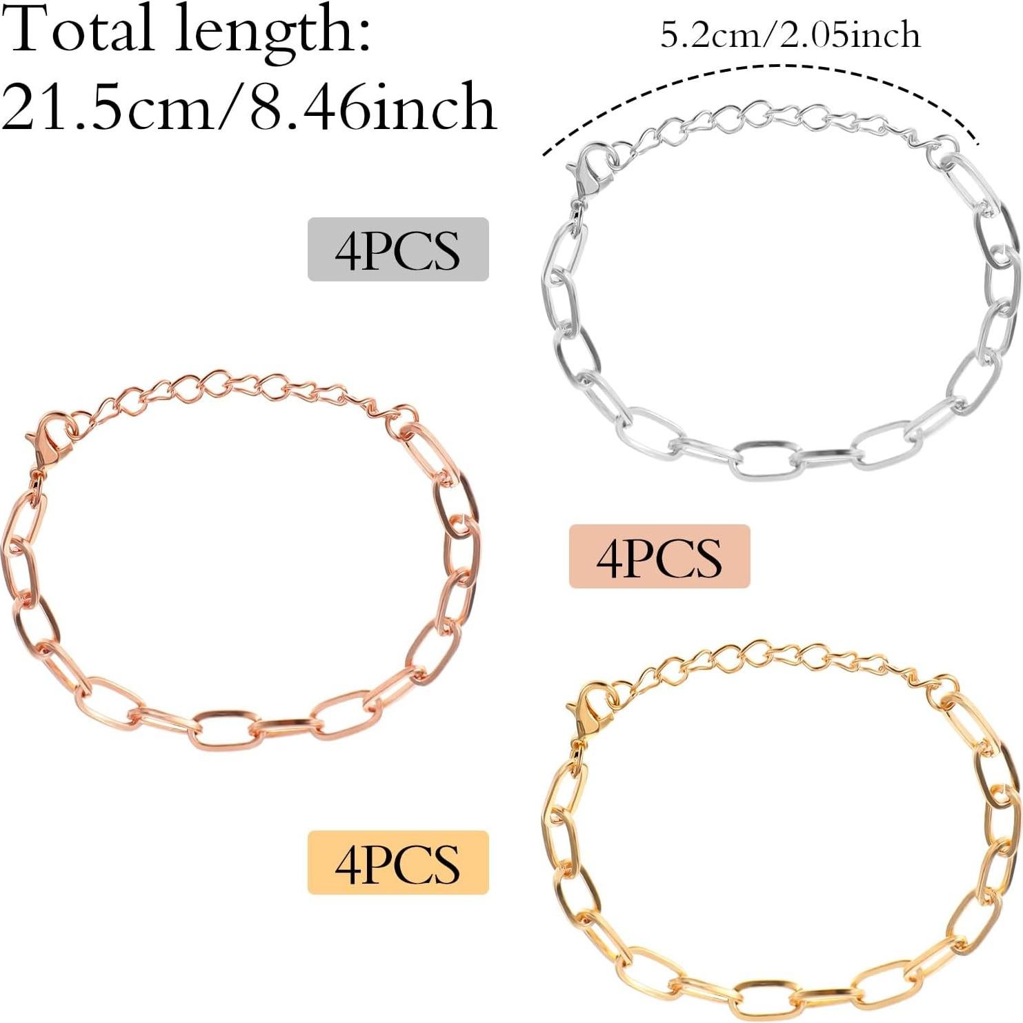 Kit de Fabricación de Pulseras Piriuuo 12 Pcs Oro Plata Rosa