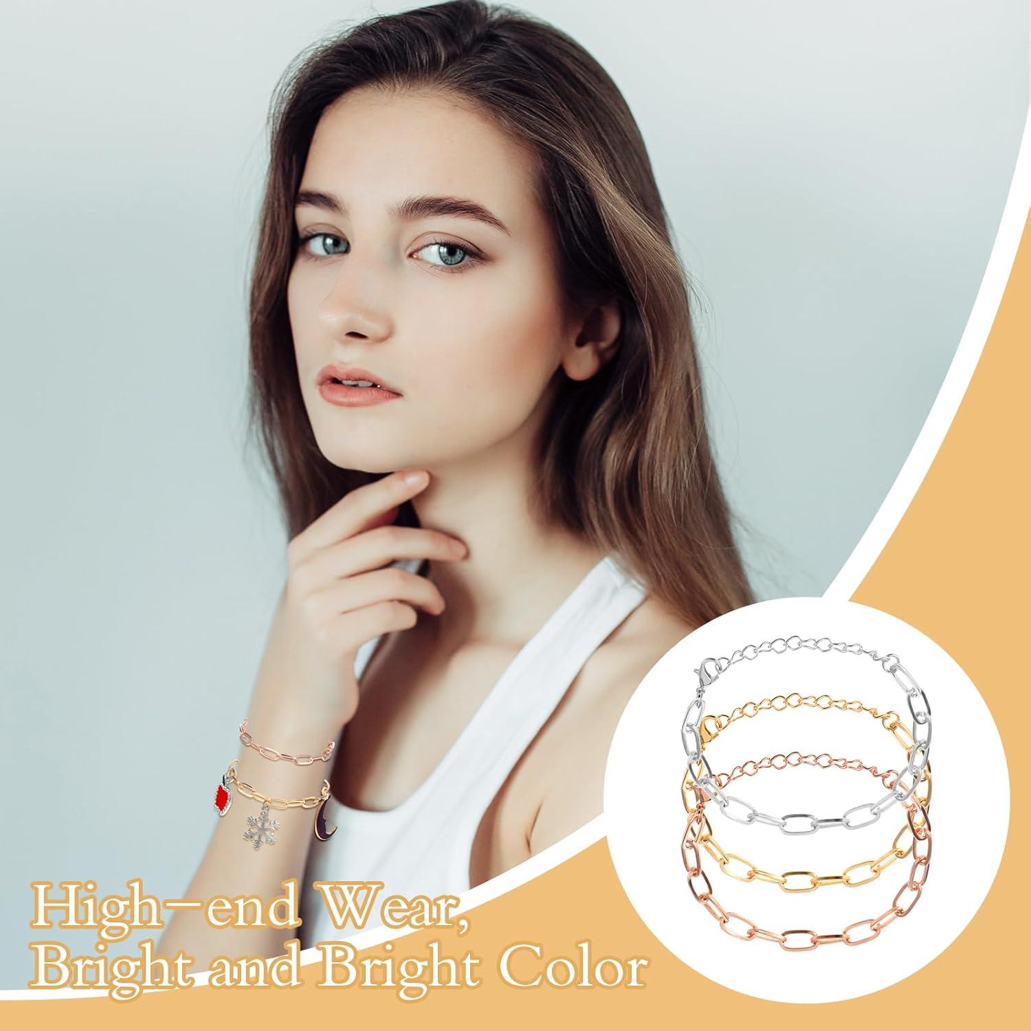 Kit de Fabricación de Pulseras Piriuuo 12 Pcs Oro Plata Rosa