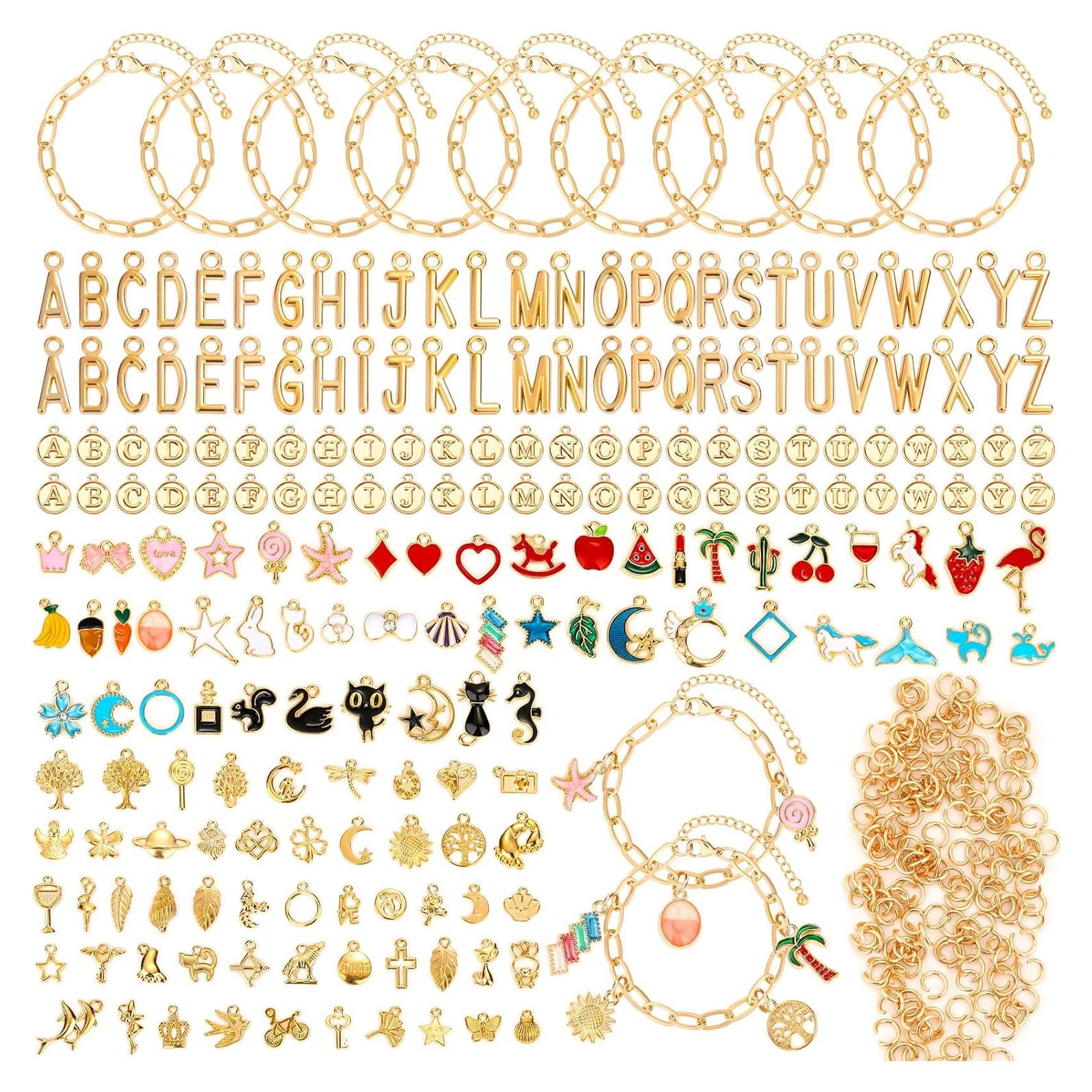 Kit de Fabricación de Pulseras de Encanto Flasoo 416 Piezas