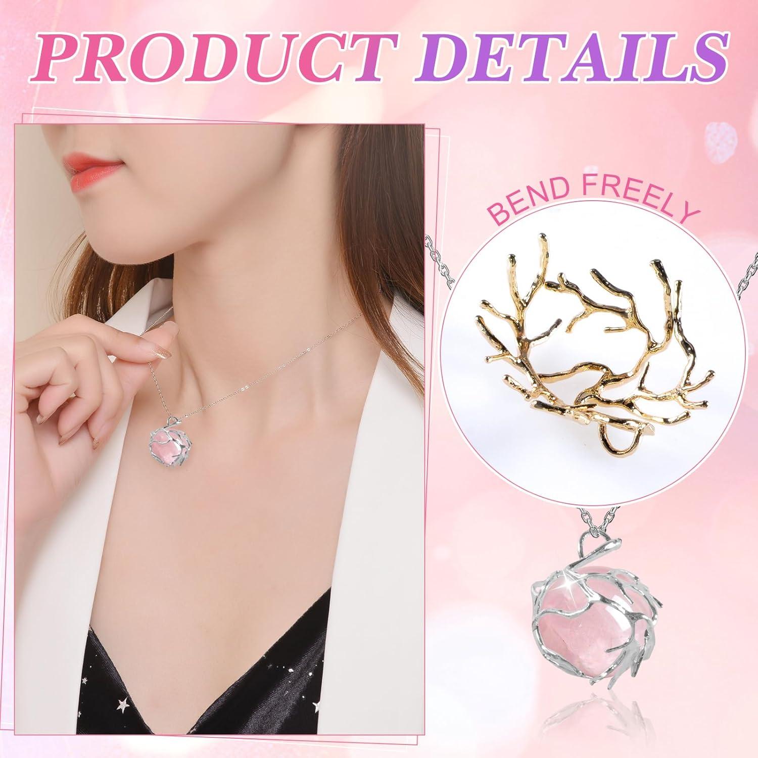 20 Colgantes de Rama en Latón Plateado y Dorado para Joyería DIY