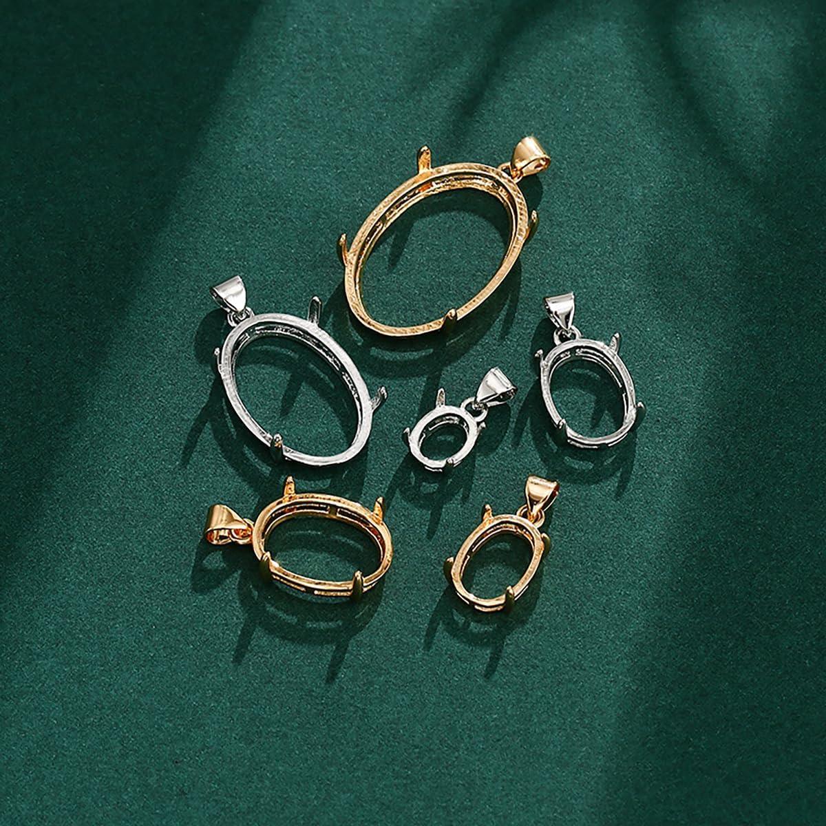 Base de Colgante Charm Sorcozn en Plata 925 Ovalada 20x30mm