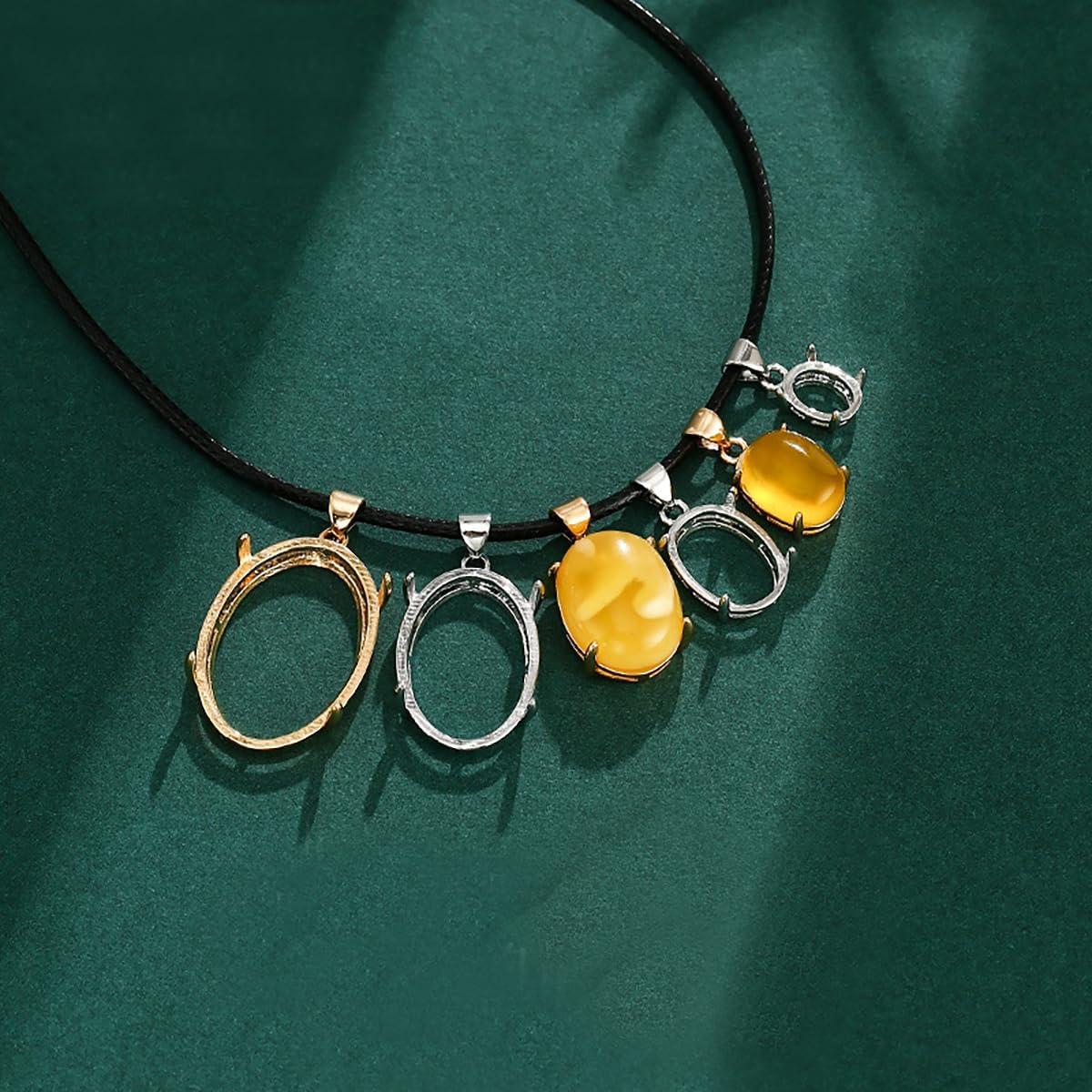 Base de Colgante Charm Sorcozn en Plata 925 Ovalada 20x30mm