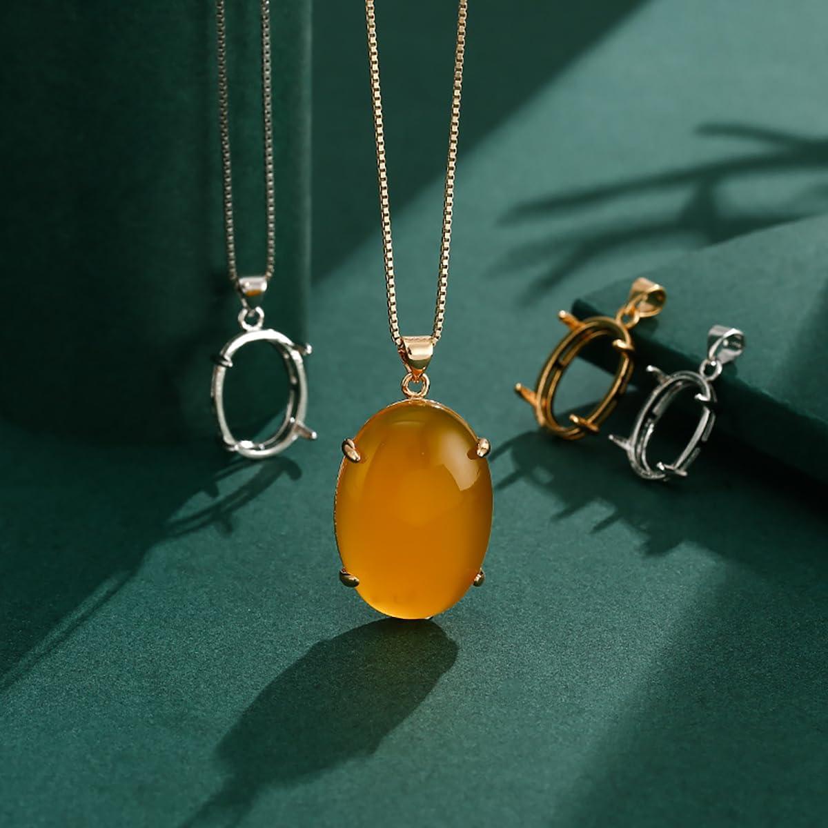 Base de Colgante Charm Sorcozn en Plata 925 Ovalada 20x30mm