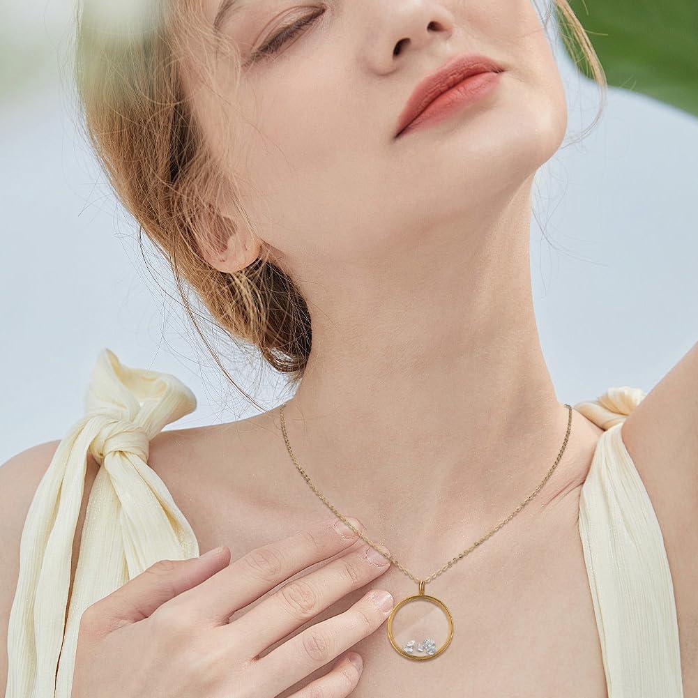 Beebeecraft 2 Encantos Locket Flotante Oro 18K 36x29mm