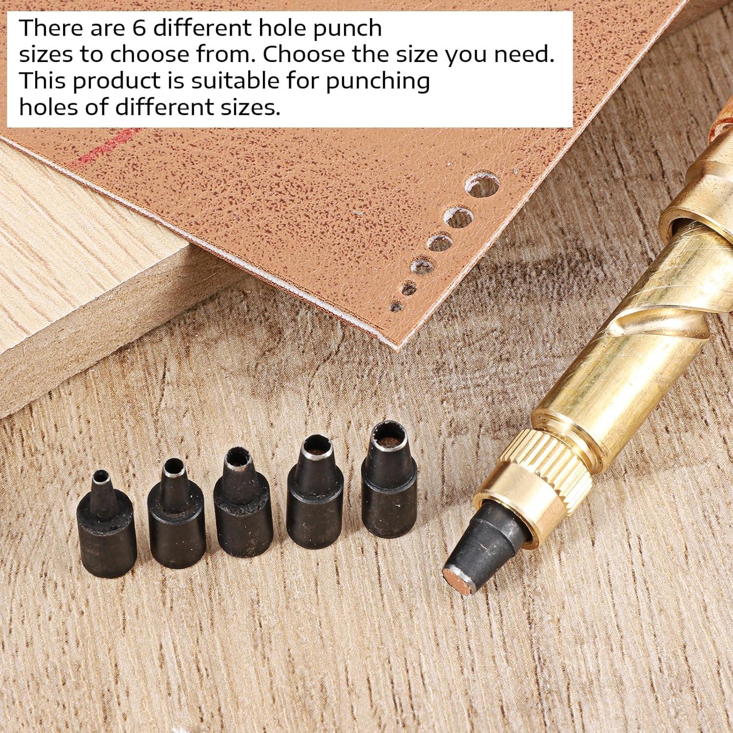 Perforadora de Agujeros de Cuero Xyembu con 6 Puntas Ajustables