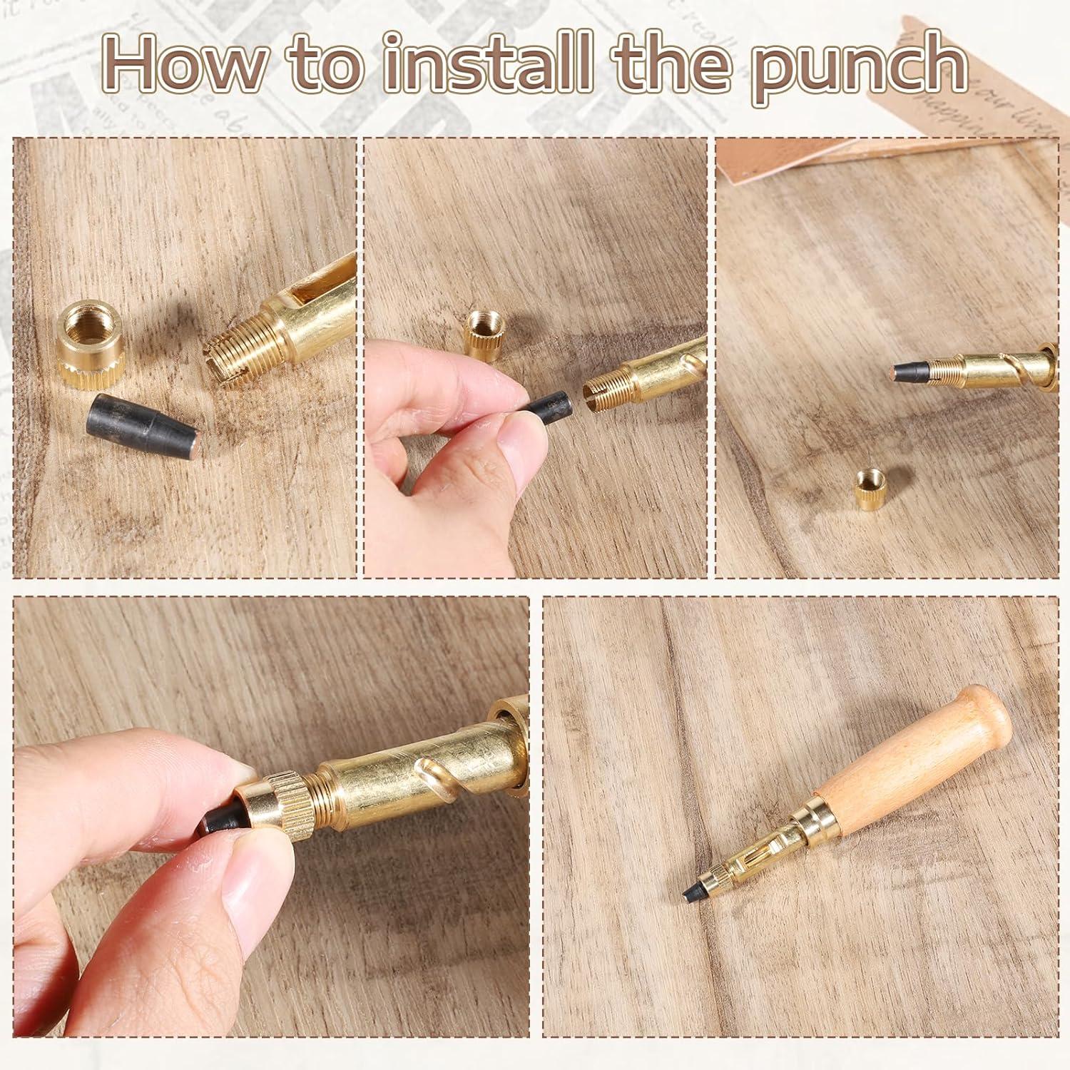 Perforadora de Agujeros de Cuero Xyembu con 6 Puntas Ajustables