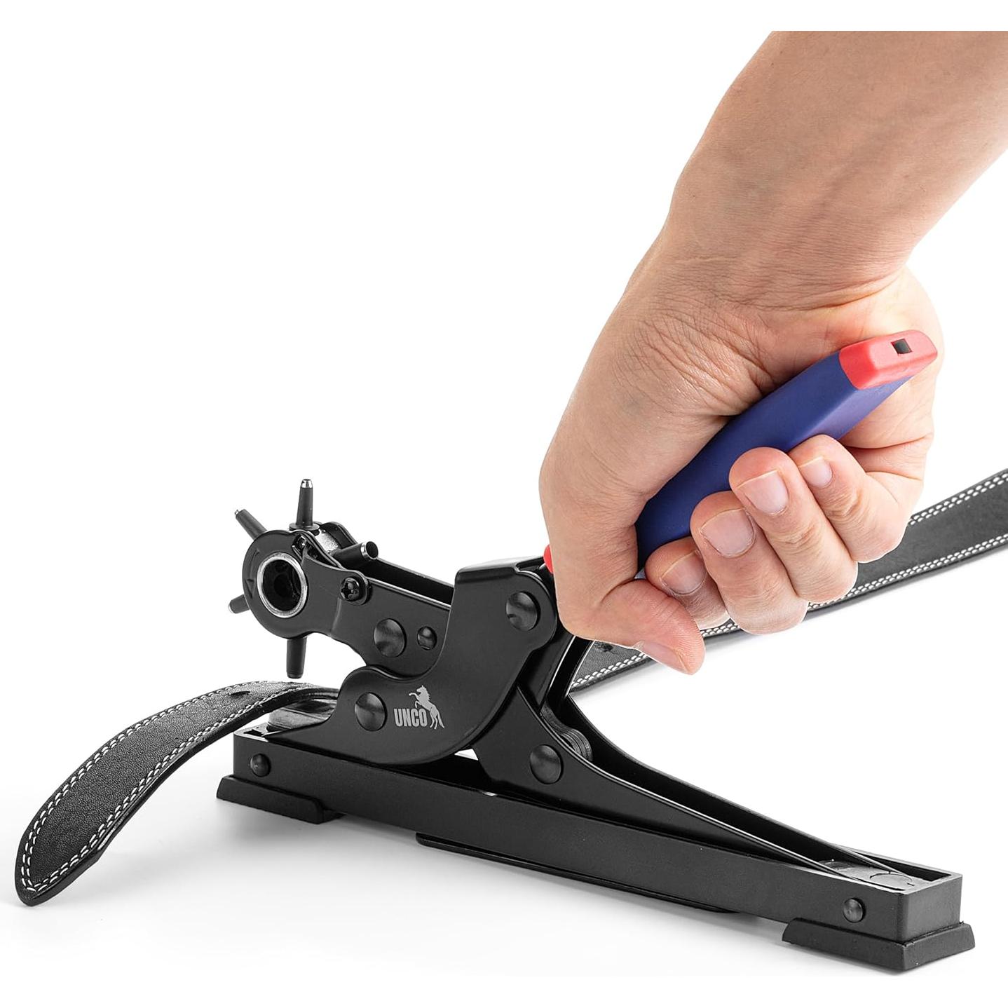 Perforadora de cuero UNCO con 6 tamaños intercambiables