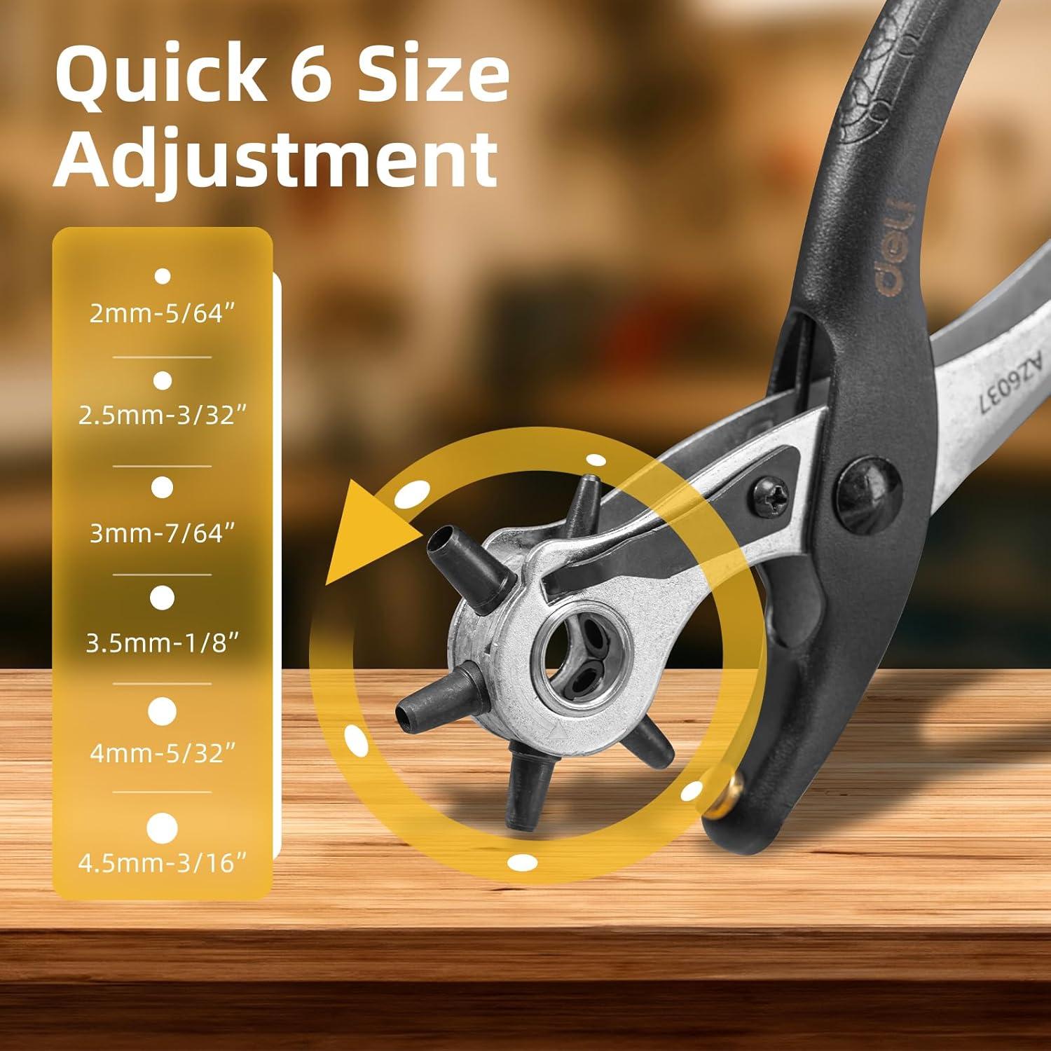 Perforador de Cuero Deli 22.4x8.3 cm - Mango Ergonómico