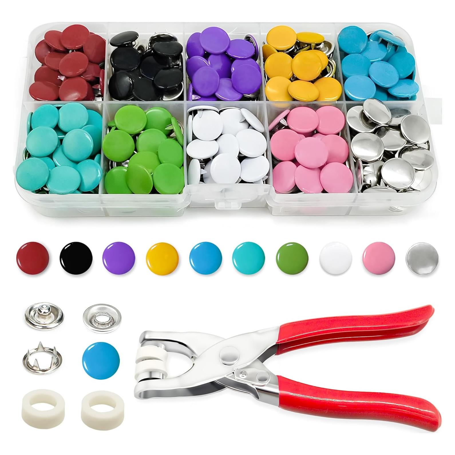 Broches de Metal PIGORY 803 Piezas para Tela 9.5mm DIY