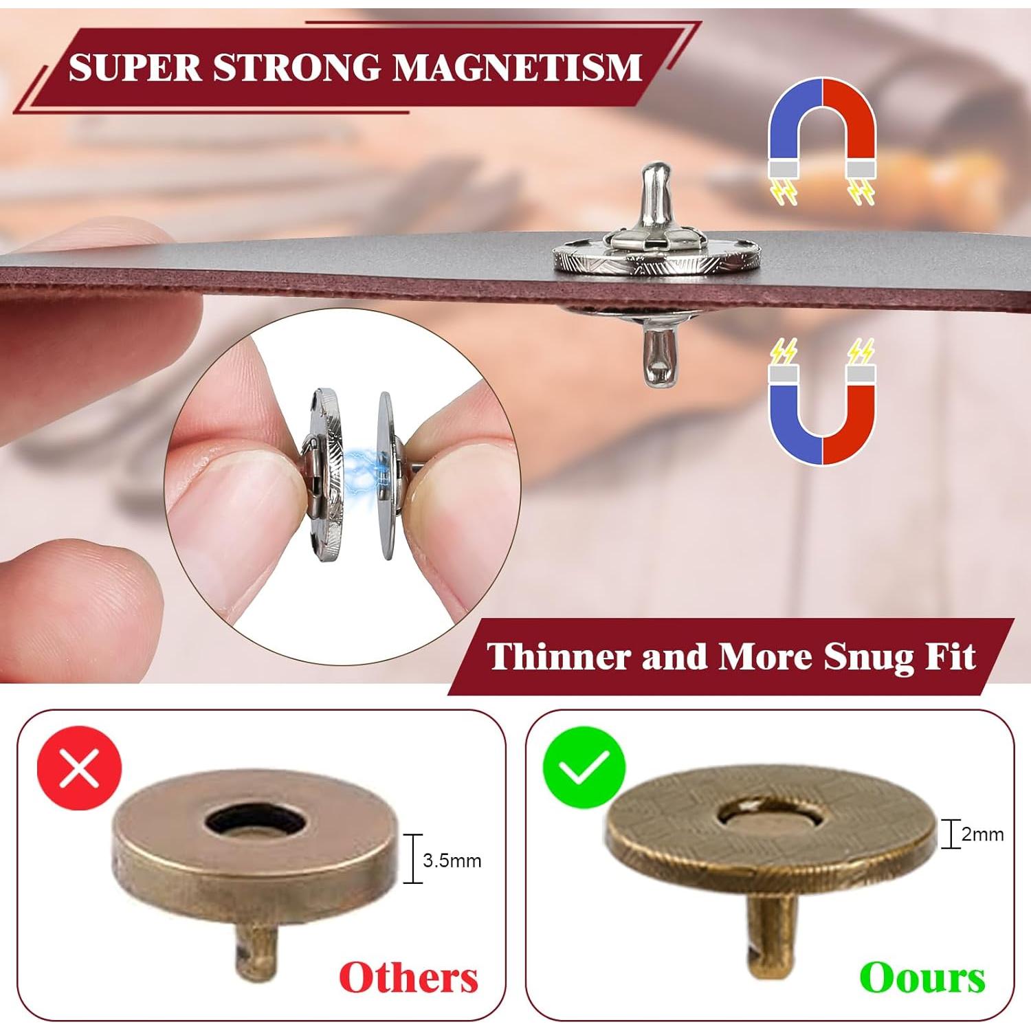 Conjunto de Remaches y Botones Magnéticos Y-zuisoumt 180 Pzas