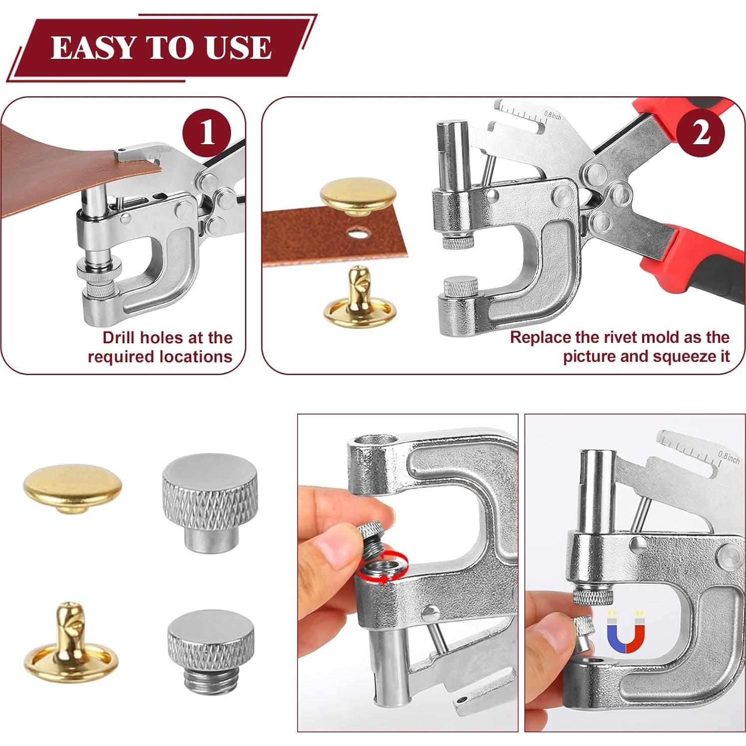 Conjunto de Remaches y Botones Magnéticos Y-zuisoumt 180 Pzas