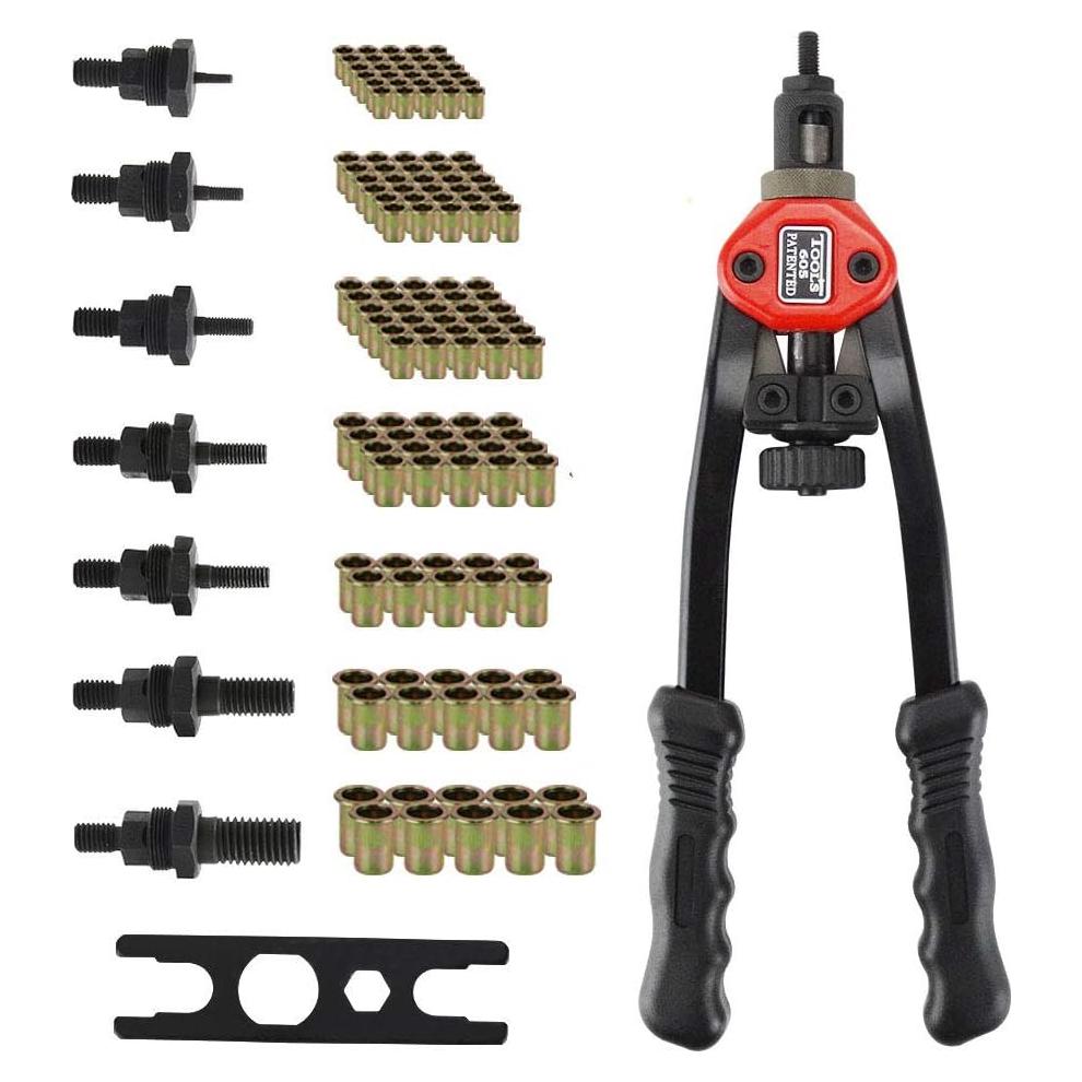 Kit de Remachadora Manual VonLux con 7 Mandriles y 140 Tuercas