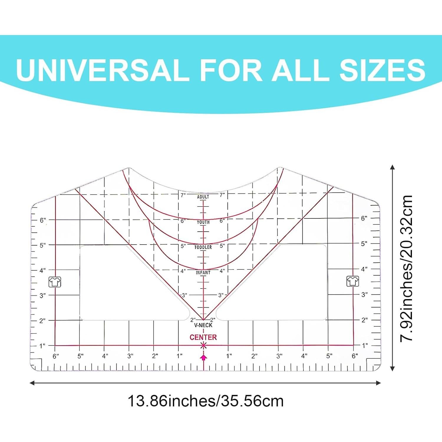 Regla para Camisetas Wanmu 35.56x20.32cm Alineación Vinilo