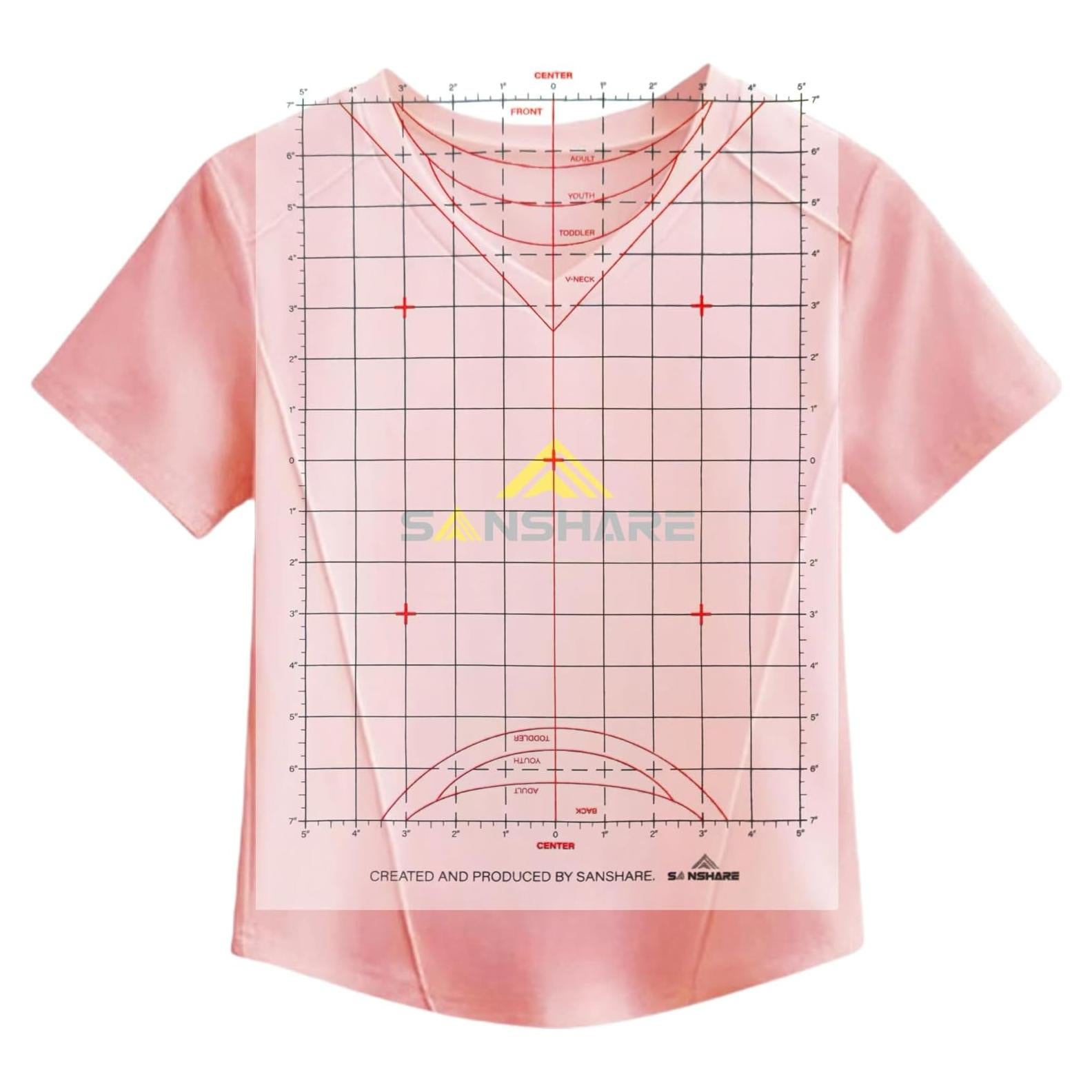 Guía de Regla A3 para Camisetas SANSHARE - 20 Hojas Reutilizables