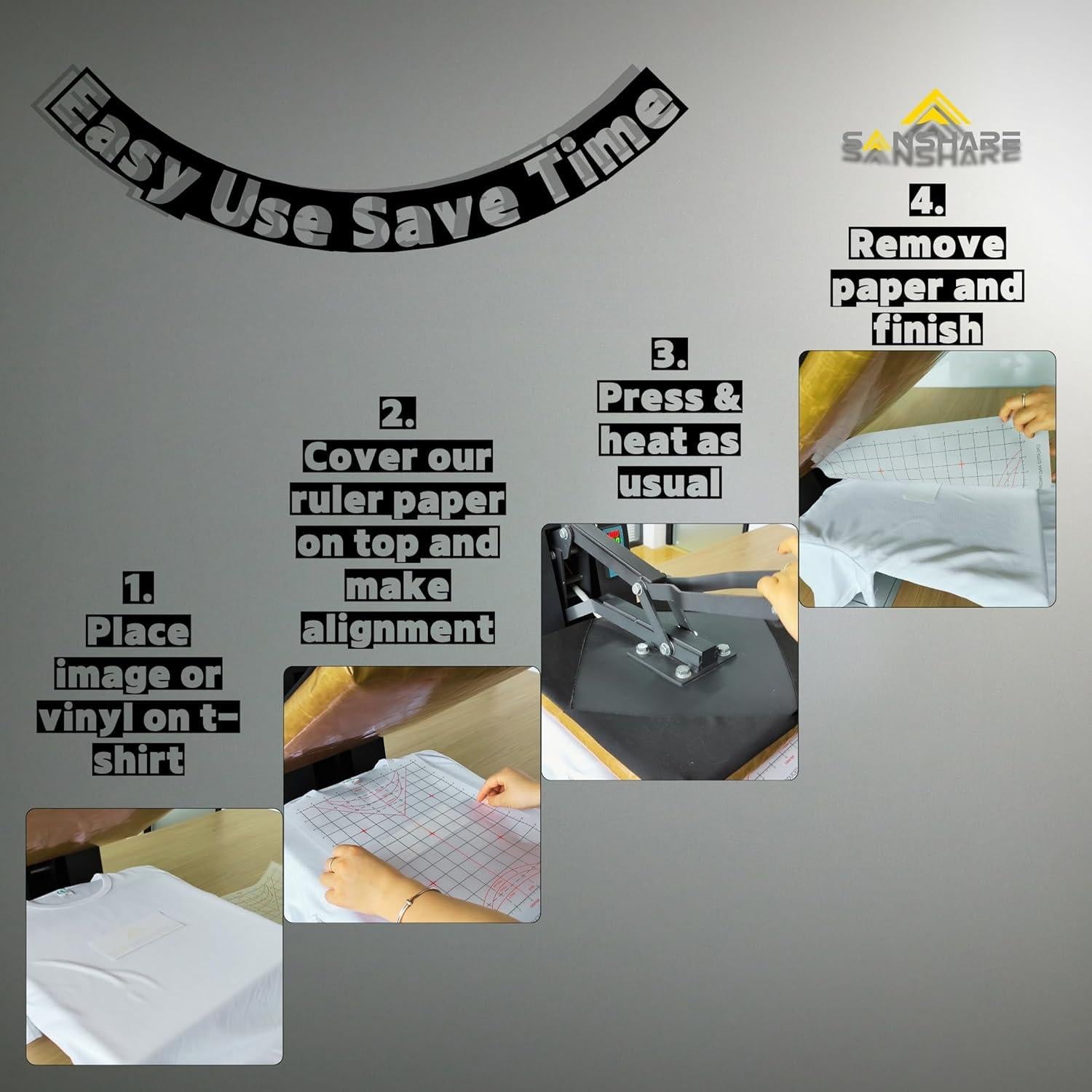 Guía de Regla A3 para Camisetas SANSHARE - 20 Hojas Reutilizables