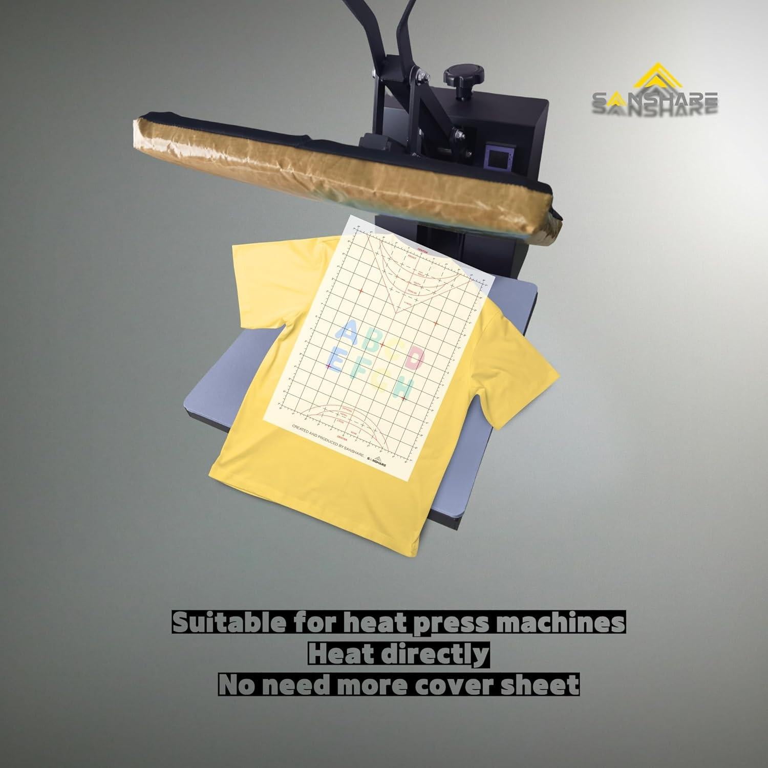 Guía de Regla A3 para Camisetas SANSHARE - 20 Hojas Reutilizables