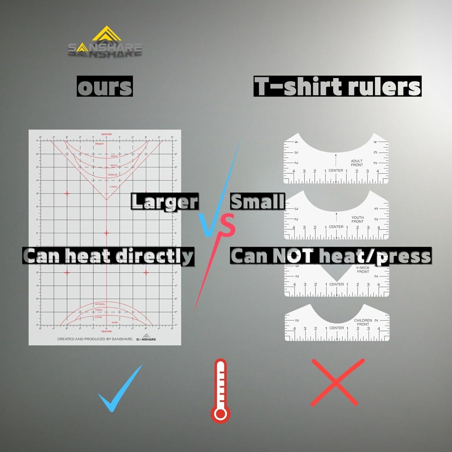 Guía de Regla A3 para Camisetas SANSHARE - 20 Hojas Reutilizables