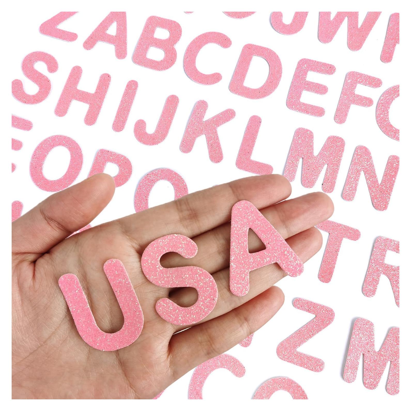 Conjunto de Letras de Brillo ZESION 52 Piezas Rosa