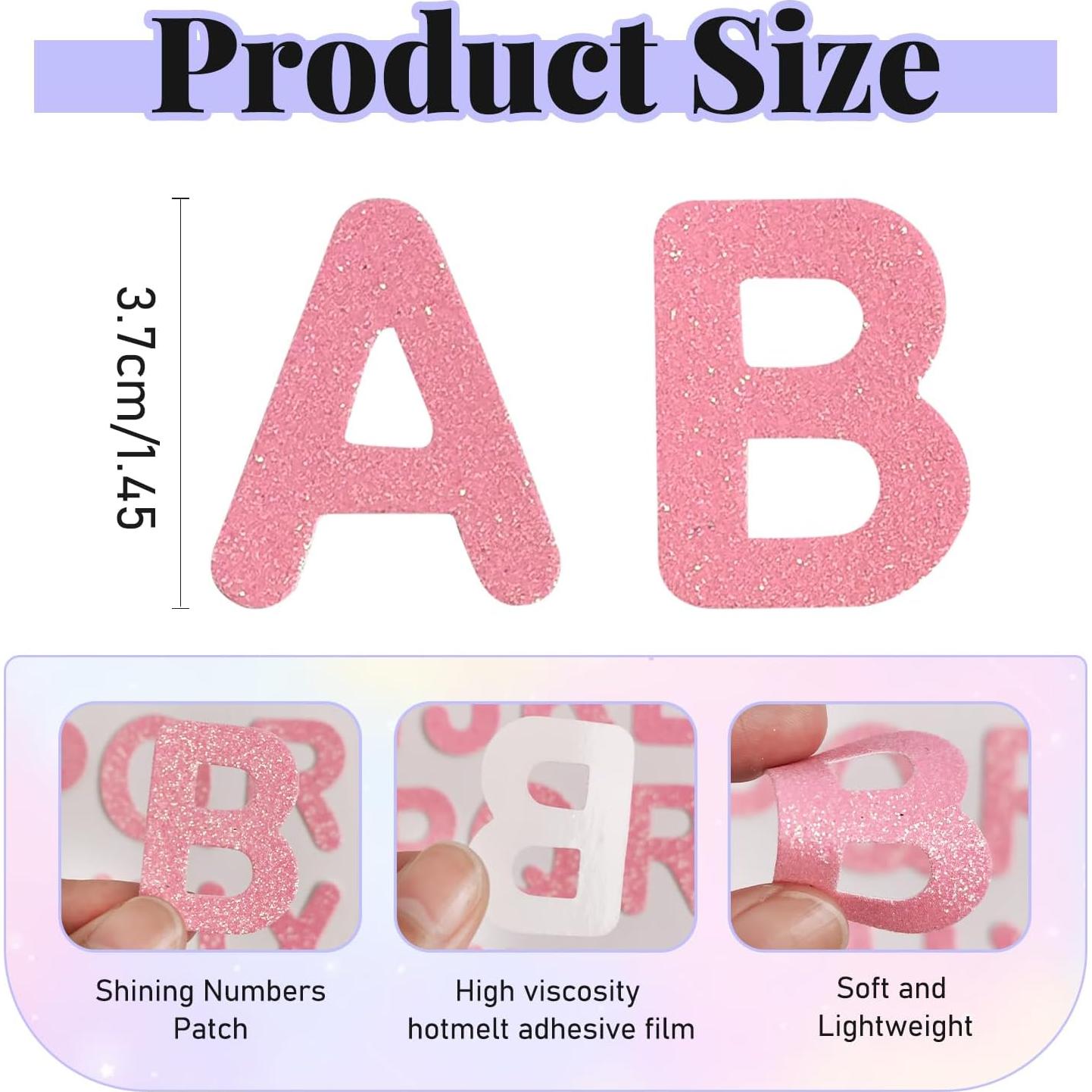 Conjunto de Letras de Brillo ZESION 52 Piezas Rosa