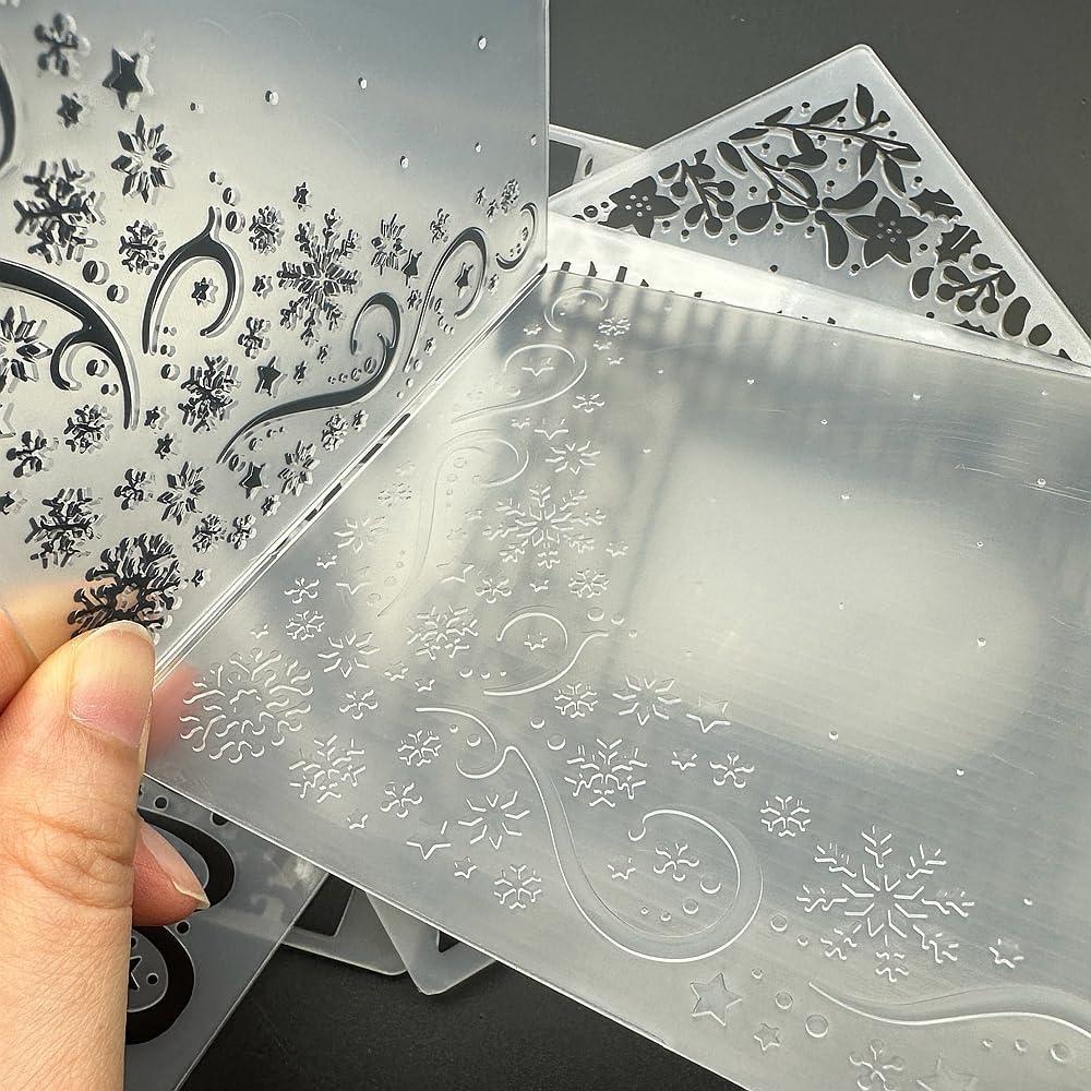 6 Carpetas de Relieve Plástico para Tarjetas DIY 14.5x10.5cm