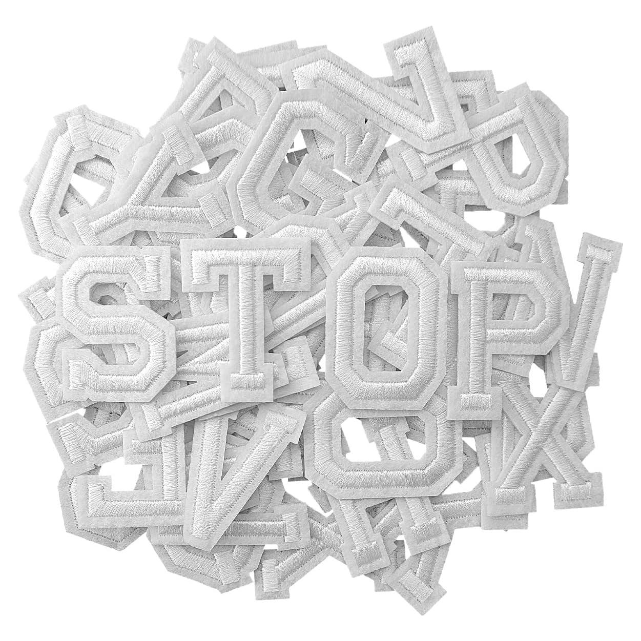 52 Piezas Parche Bordado Letras A-Z CXWLJL Blanco DIY