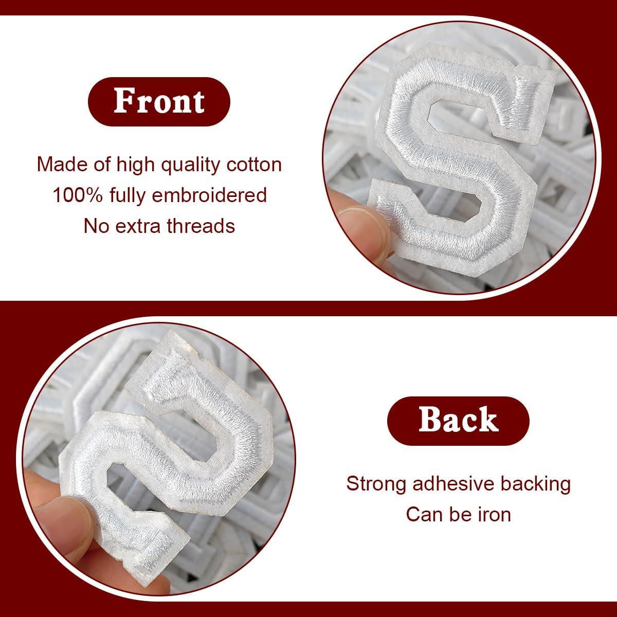 52 Piezas Parche Bordado Letras A-Z CXWLJL Blanco DIY