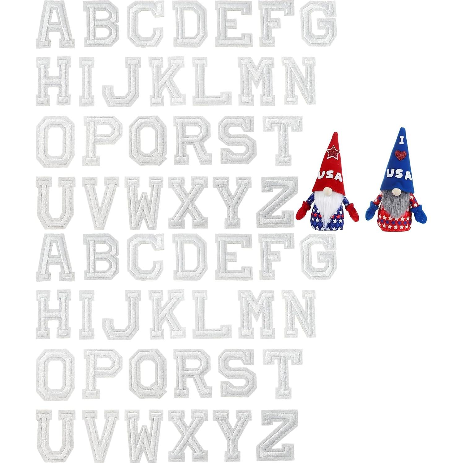 52 Piezas Parche Bordado Letras A-Z CXWLJL Blanco DIY