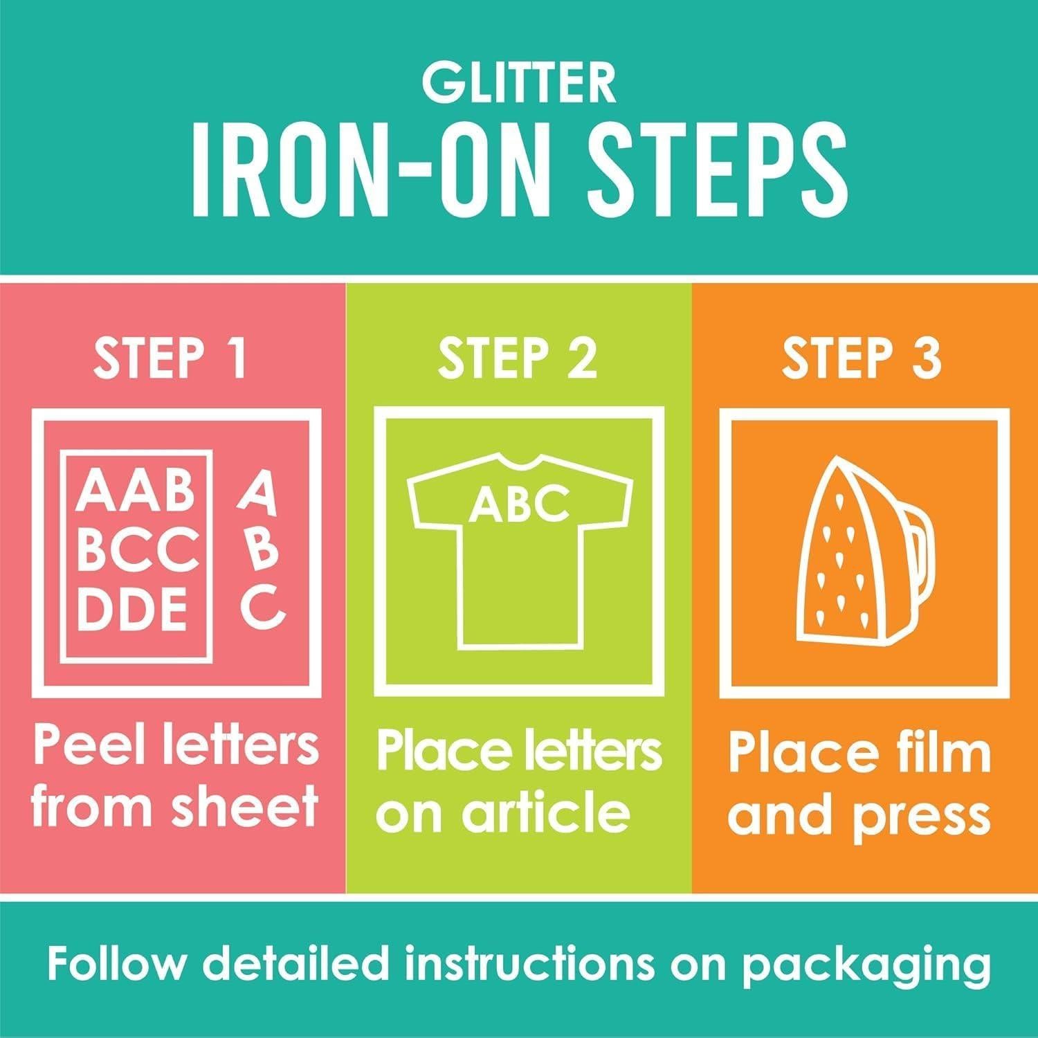 Letras de Planchar SEI 40 Piezas Doradas 7.6 cm Brillo