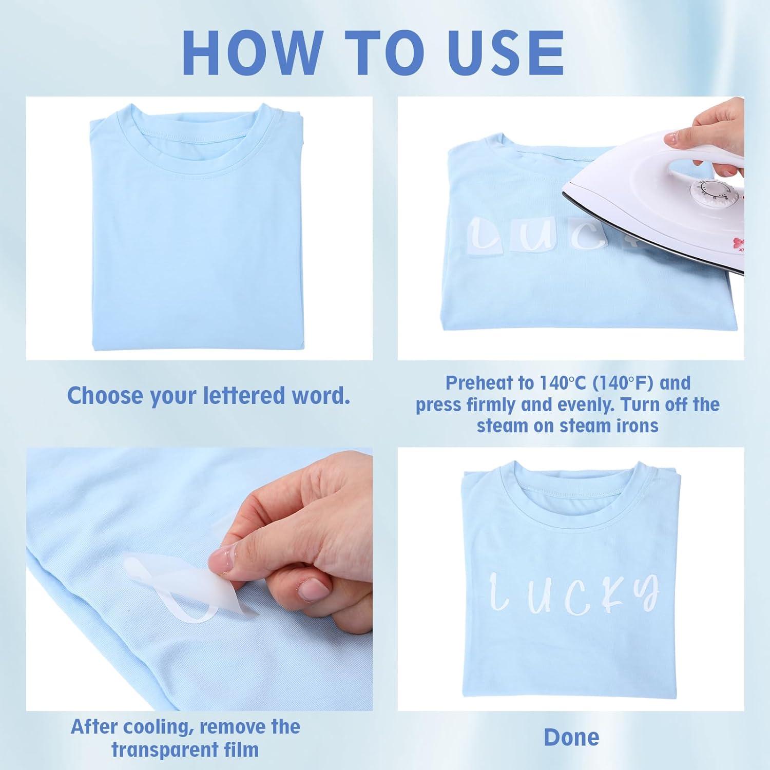 Letras de Planchar Harloon 8 Hojas 24x18 cm Blancas DIY