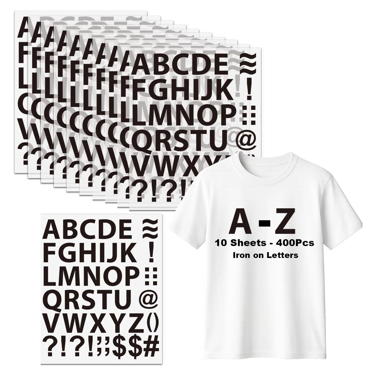 Letras de Vinilo Termoadhesivas WRTUUED 2" Negras A-Z 420 Piezas