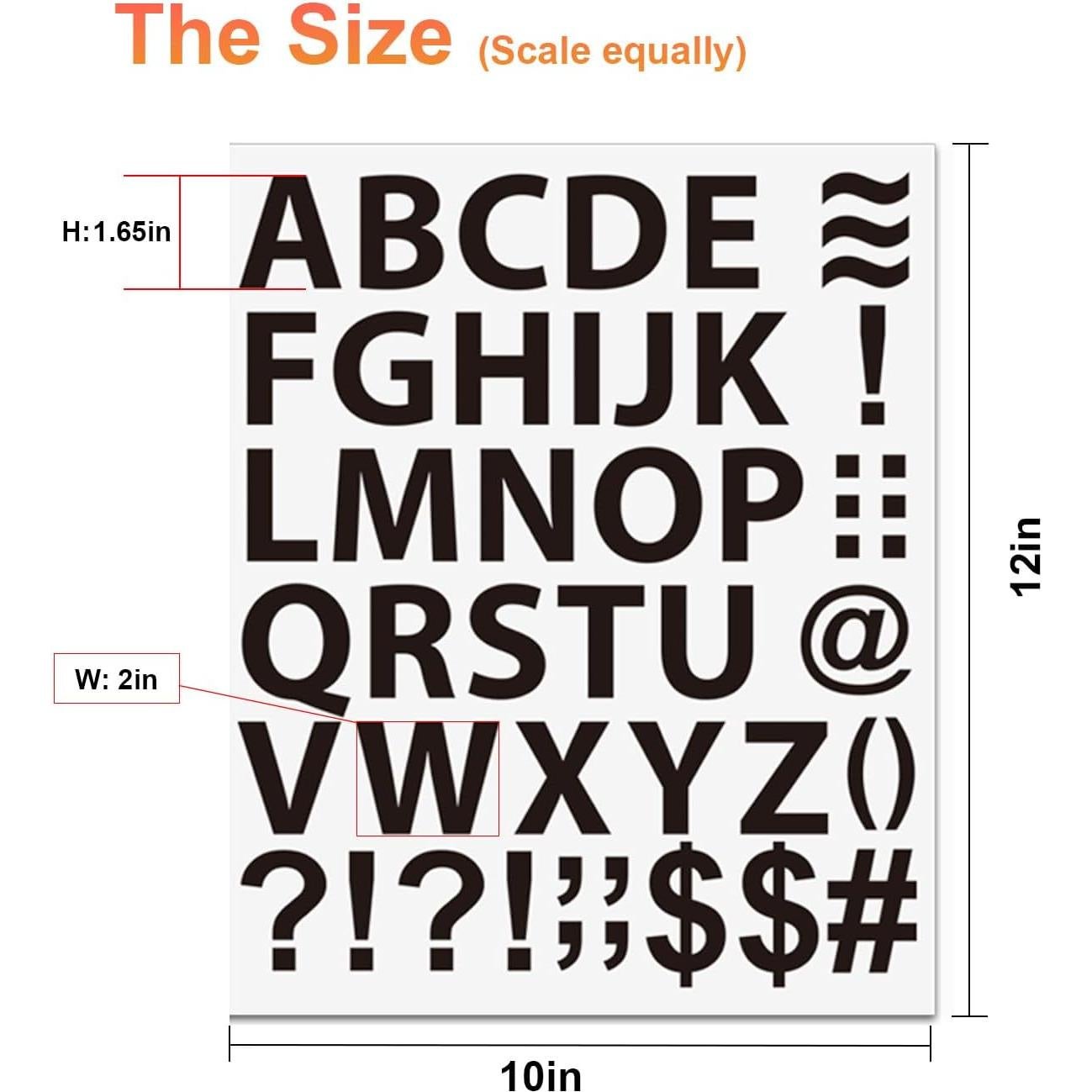 Letras de Vinilo Termoadhesivas WRTUUED 2" Negras A-Z 420 Piezas