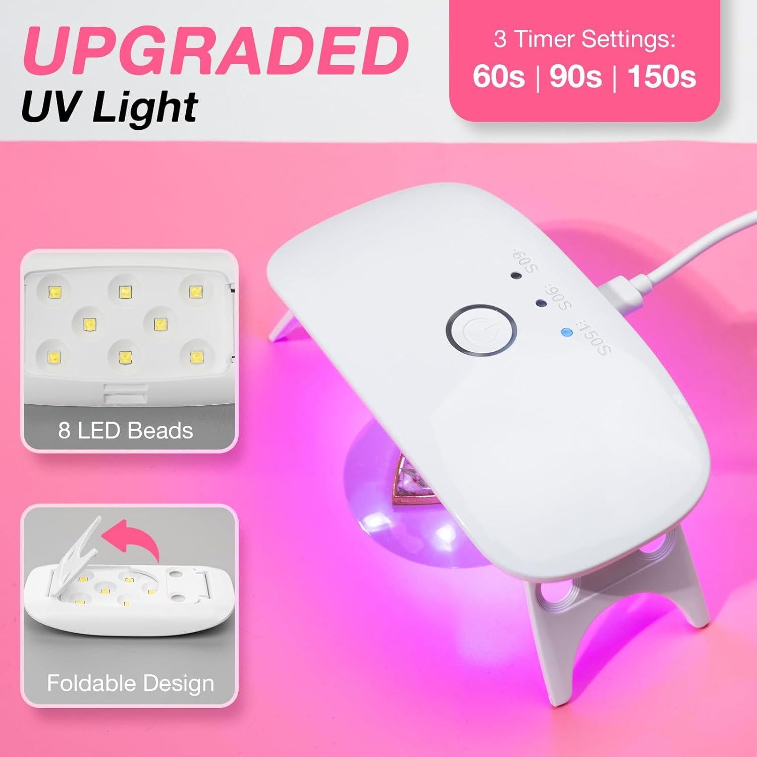 Kit de Resina UV YIEHO 300g con Luz y Moldes para Joyería