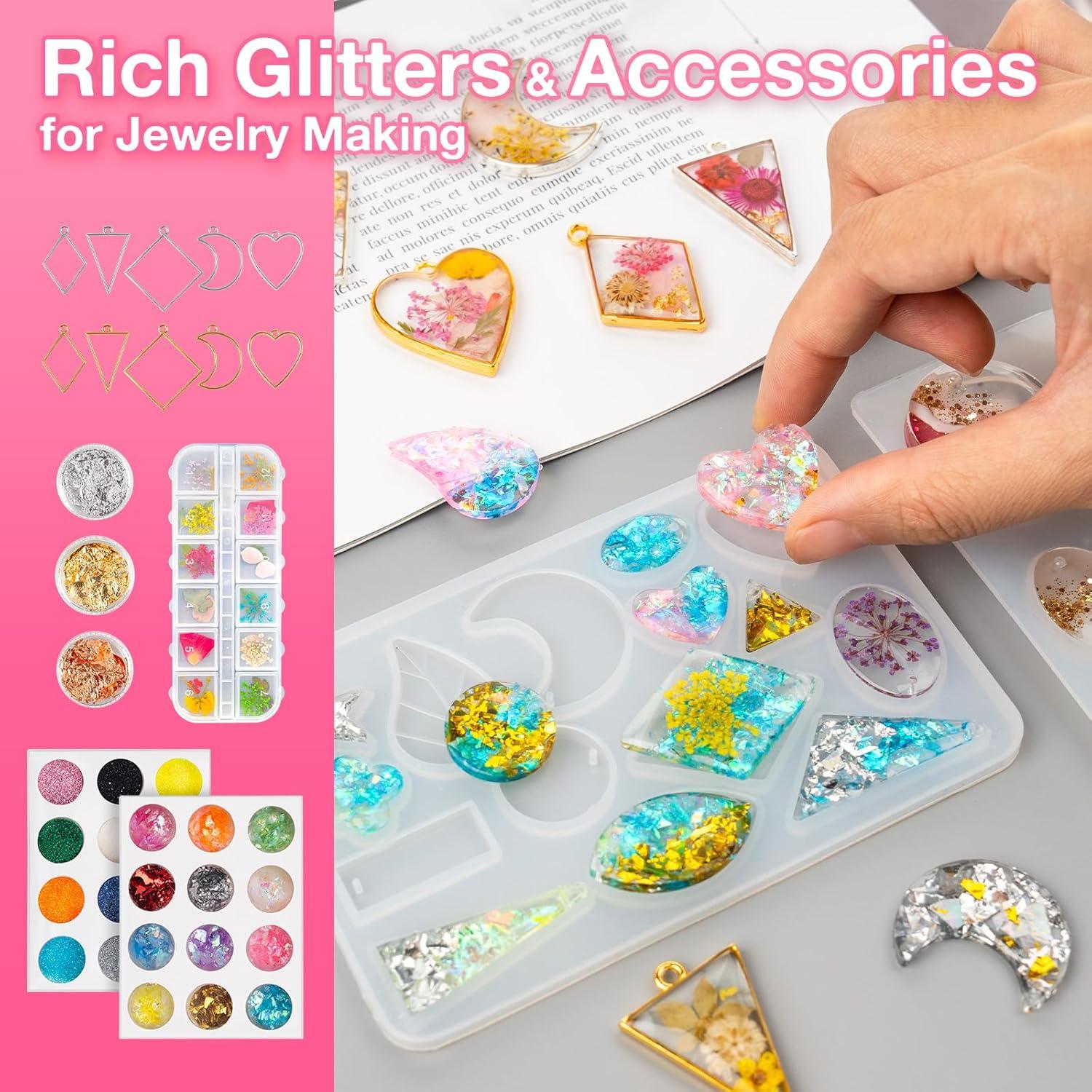 Kit de Resina UV YIEHO 300g con Luz y Moldes para Joyería