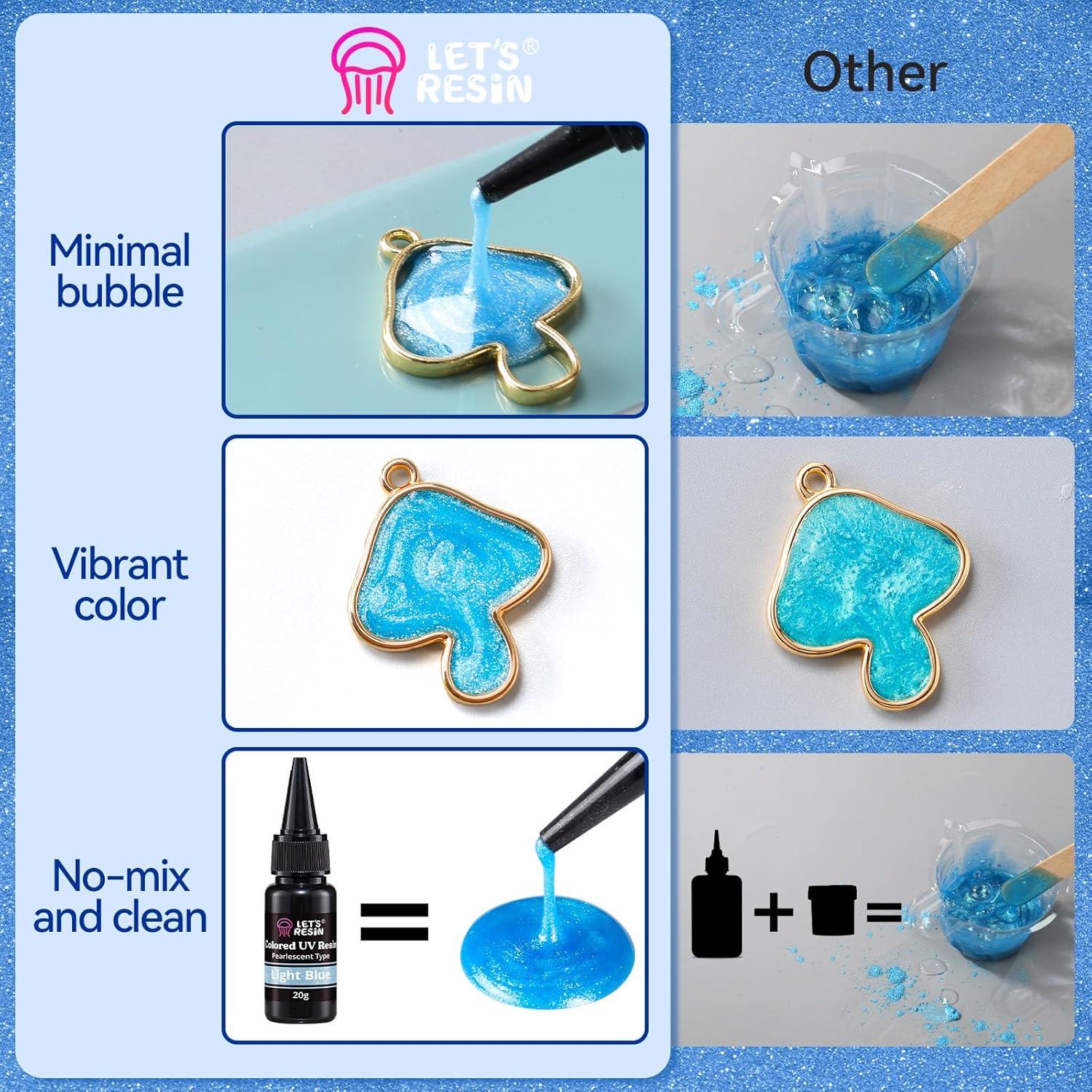 Resina UV Perlescente LET'S RESIN 10 Colores 20g Cada Uno