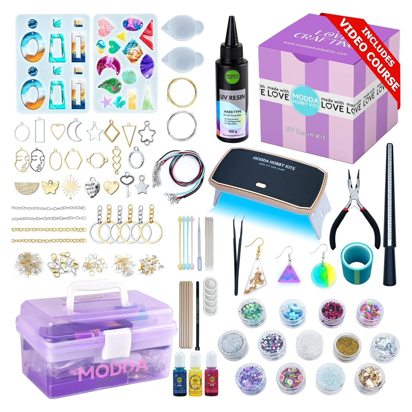Kit de Joyería de Resina UV Modda con Luz y Curso en Video