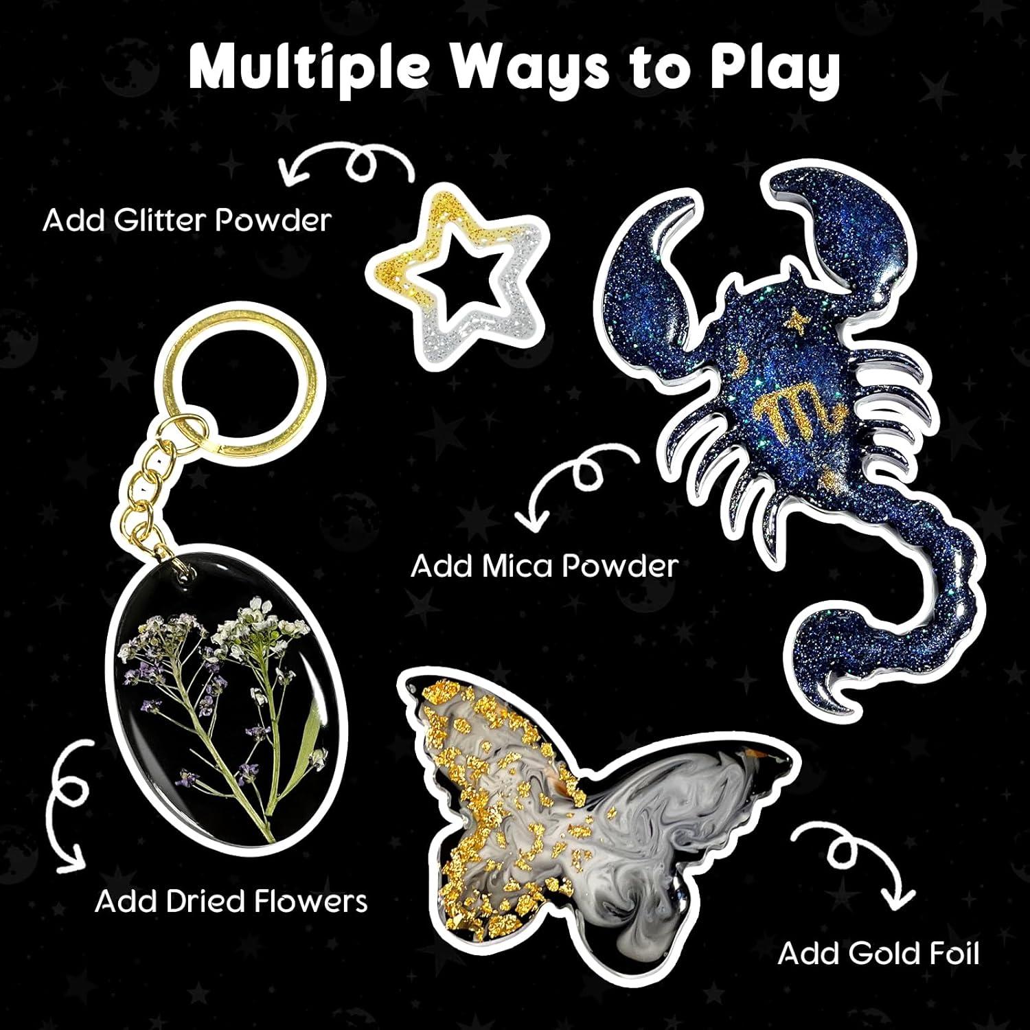 Kit de Resina UV Akisey 300g Negro y Blanco para Joyería