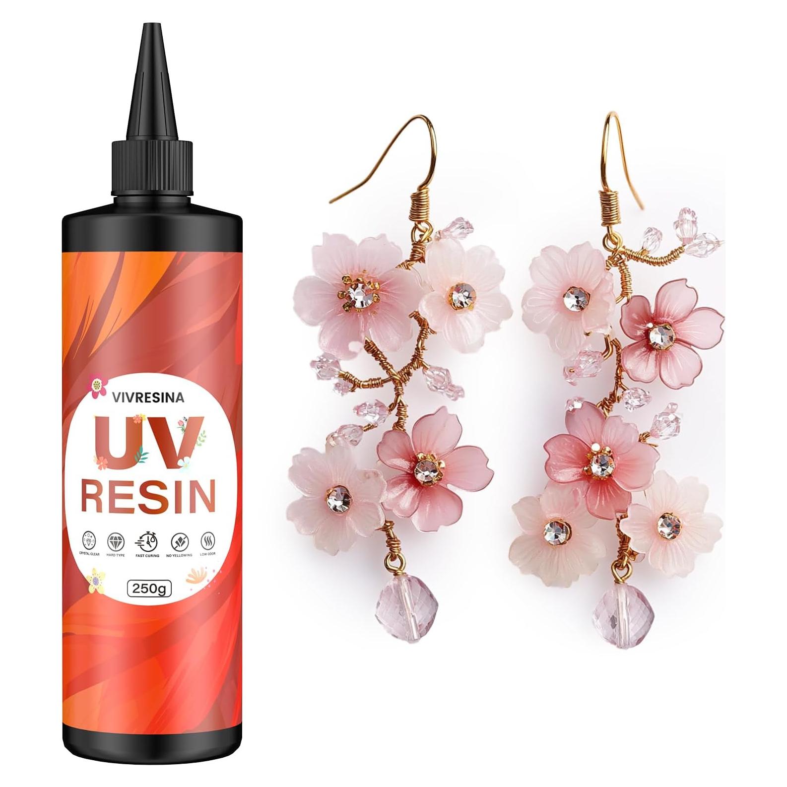 Resina UV 250g Vivresina Cristal Claro Duro Curado Rápido