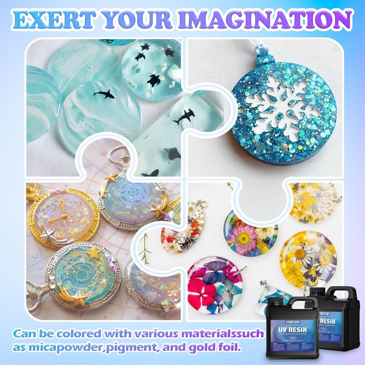 Resina UV 2000g YOBTOP Inodora y de Curado Rápido