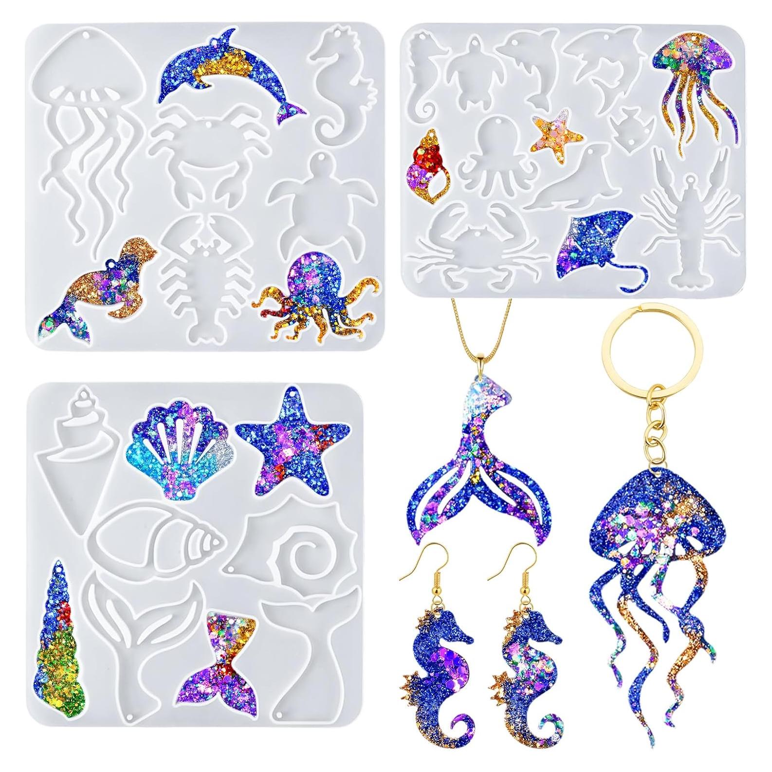 Moldes de Silicona YODOYO para Aretes Oceánicos 3 Piezas