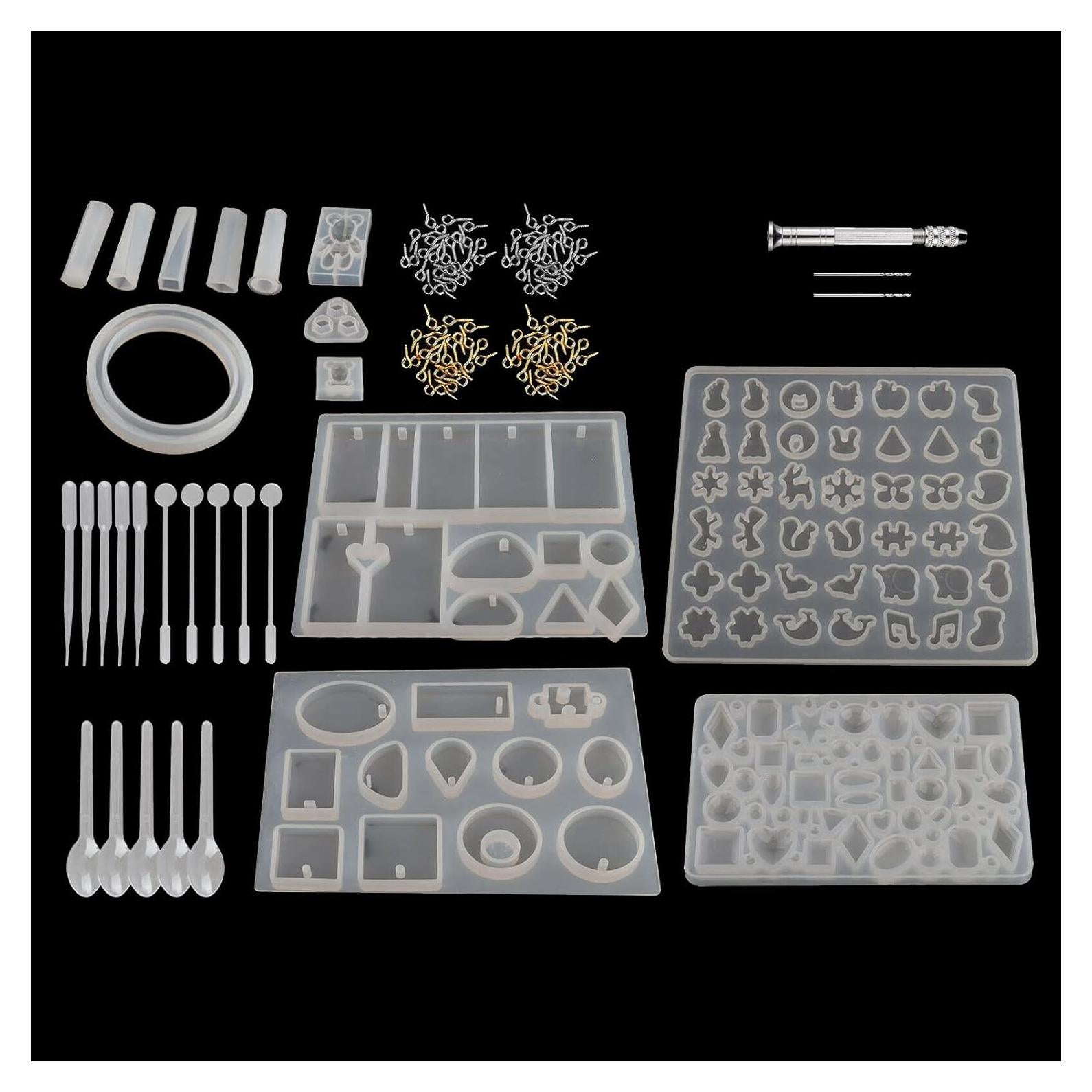 Kit de Moldes de Silicona para Joyería de Resina BRAVECOW 229 Piezas