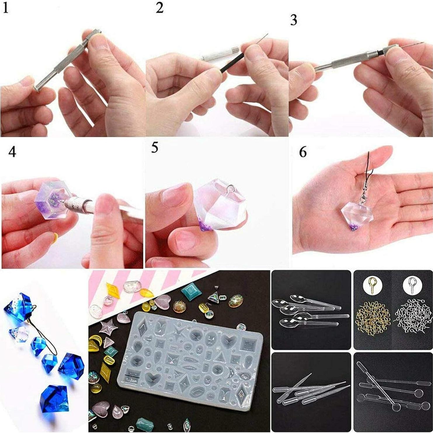 Kit de Moldes de Silicona para Joyería de Resina BRAVECOW 229 Piezas