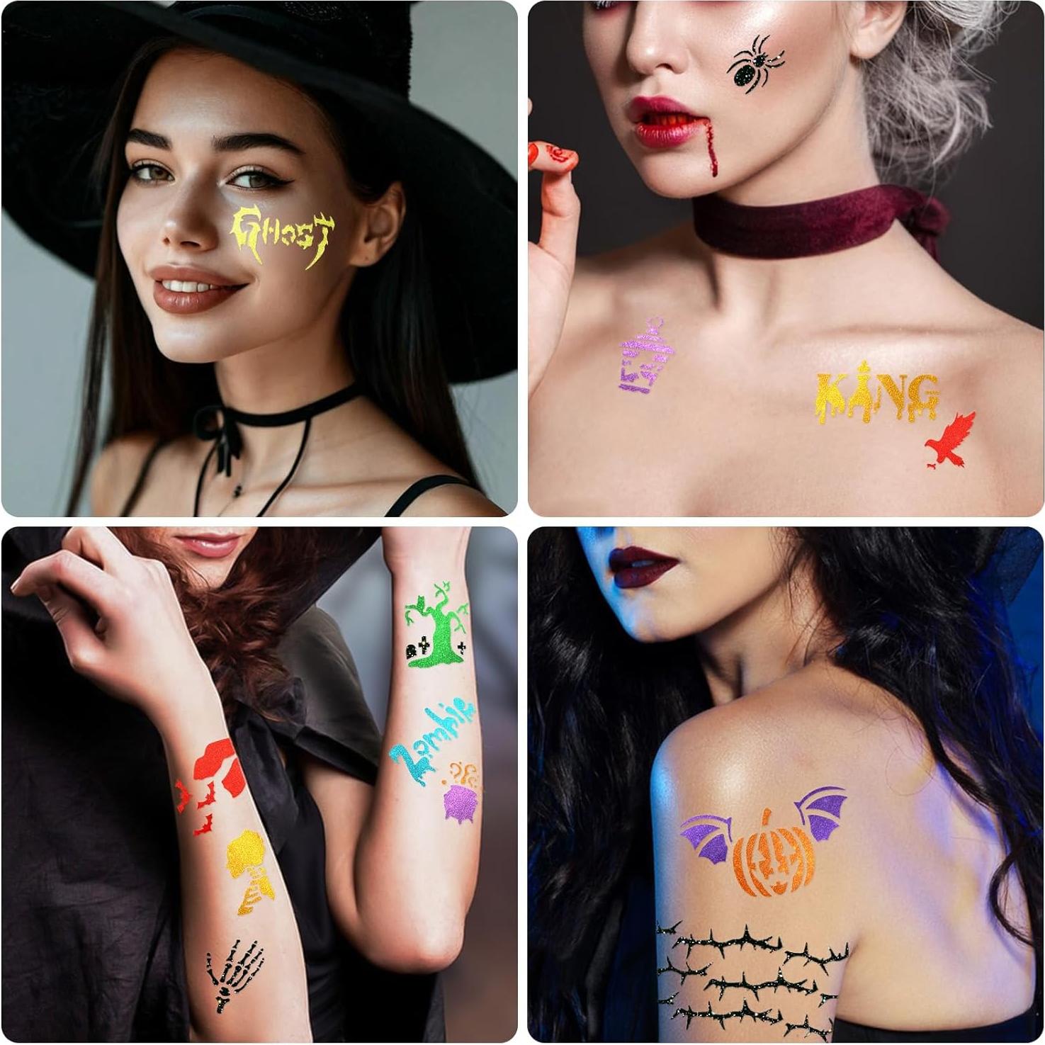 Kit de Marcadores de Tatuajes Temporales BASIFA - 12 Colores + 135 Plantillas